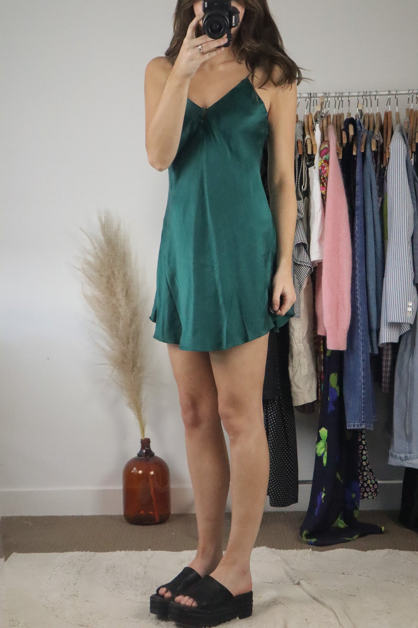 Vintage x Silk Slip Dress (S)