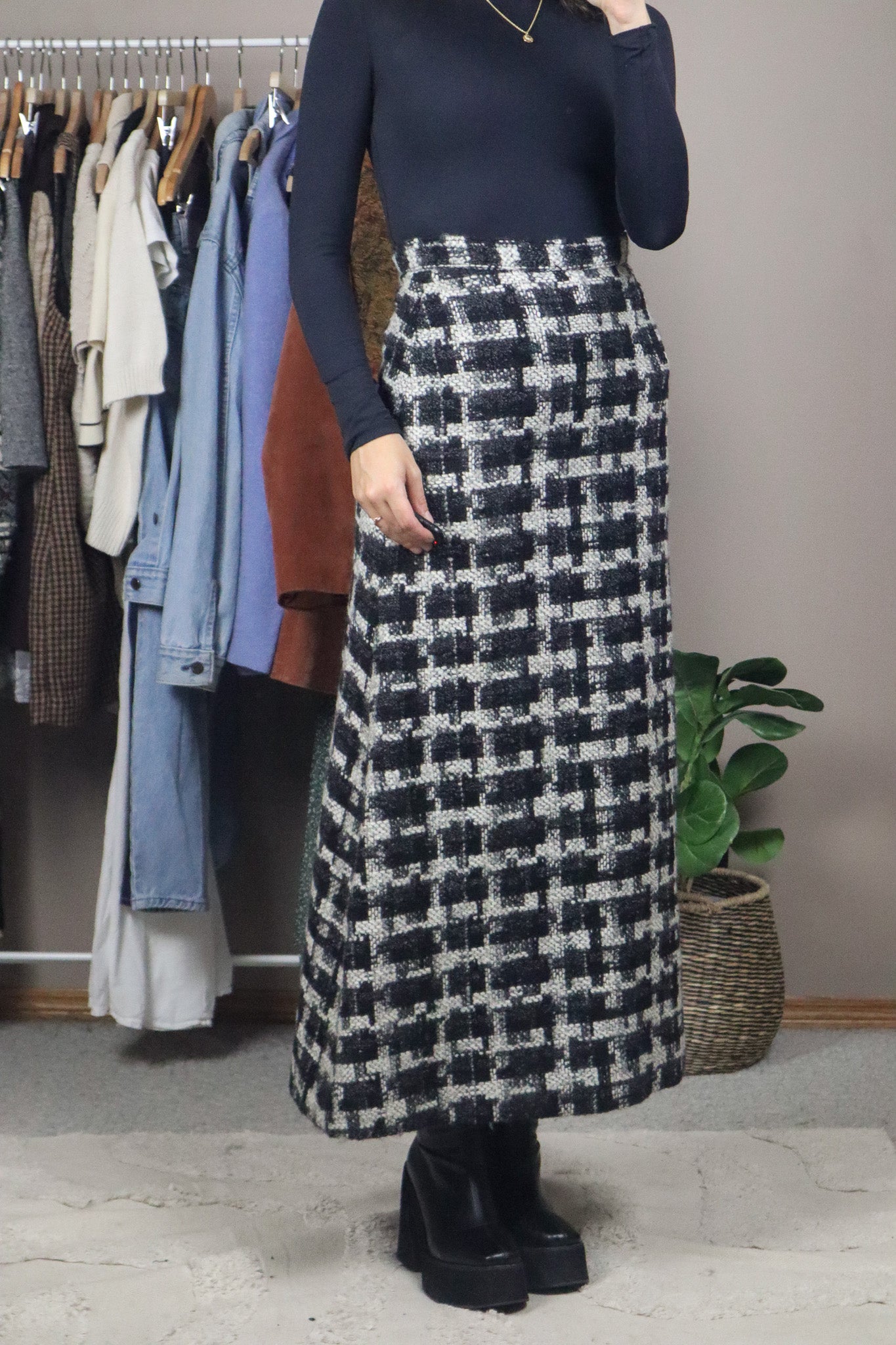 1970s x Vintage x Wool Maxi Skirt (XXS/XS)