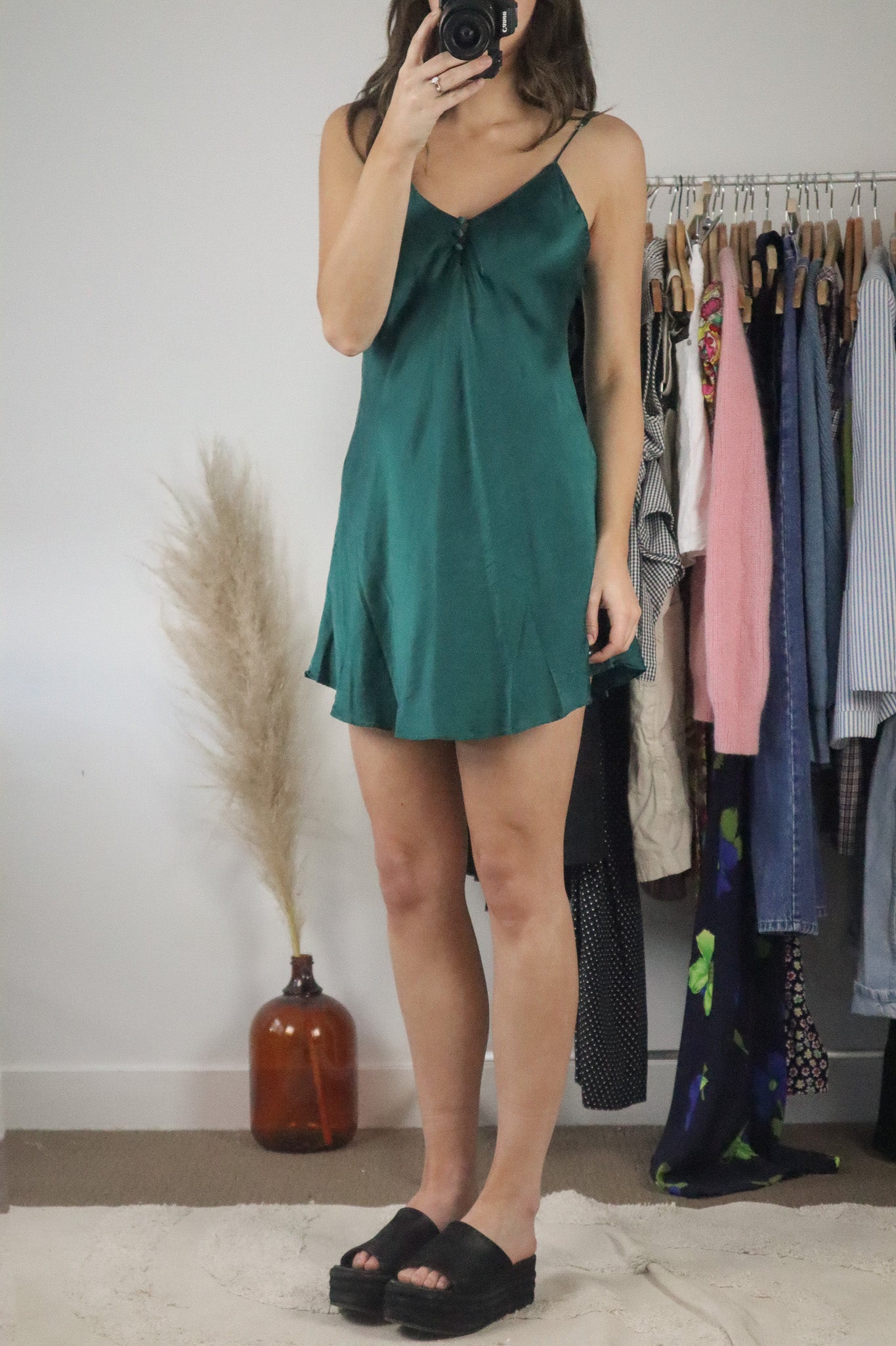 Vintage x Silk Slip Dress (S)