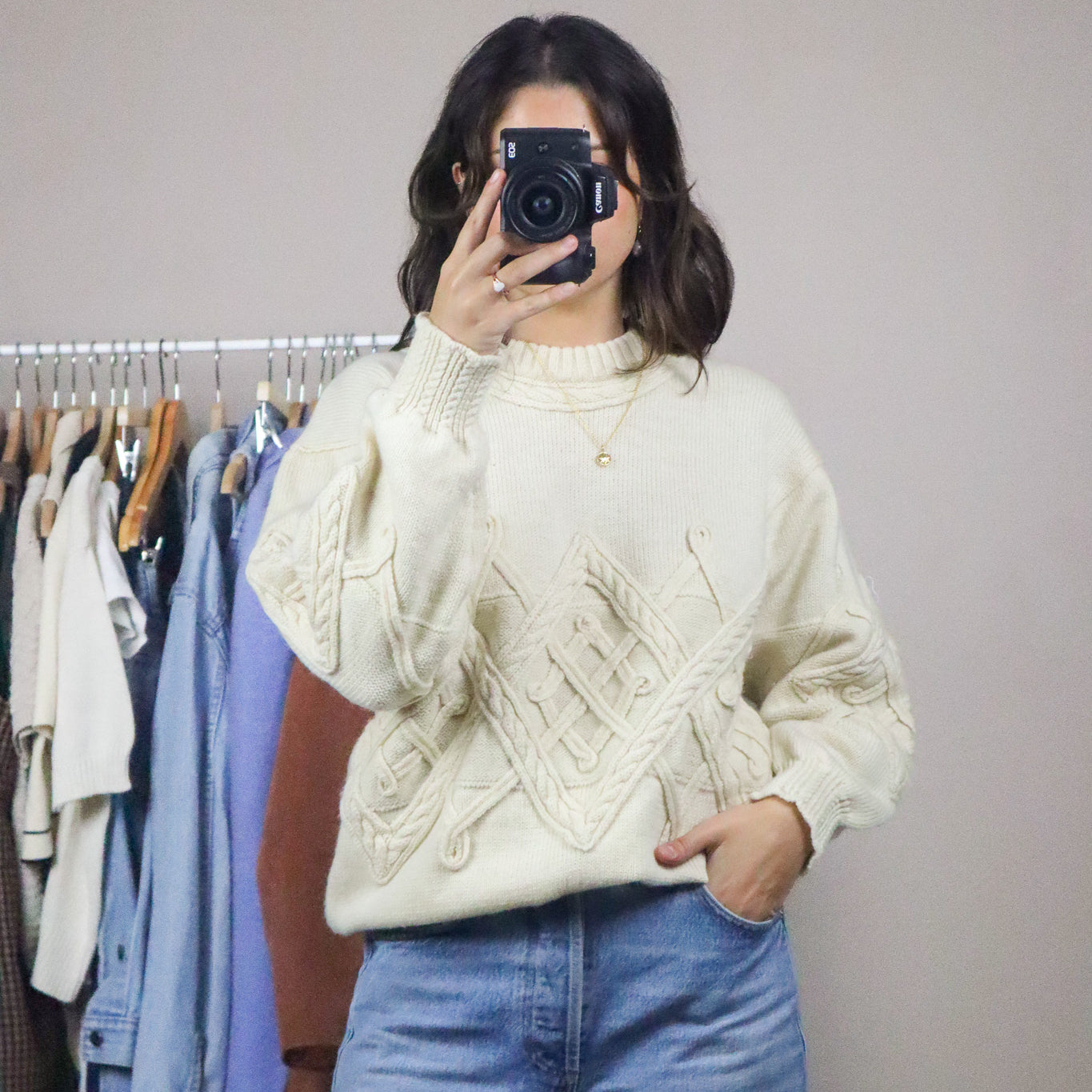 Vintage x Textured Wool Blend Sweater (M/L)