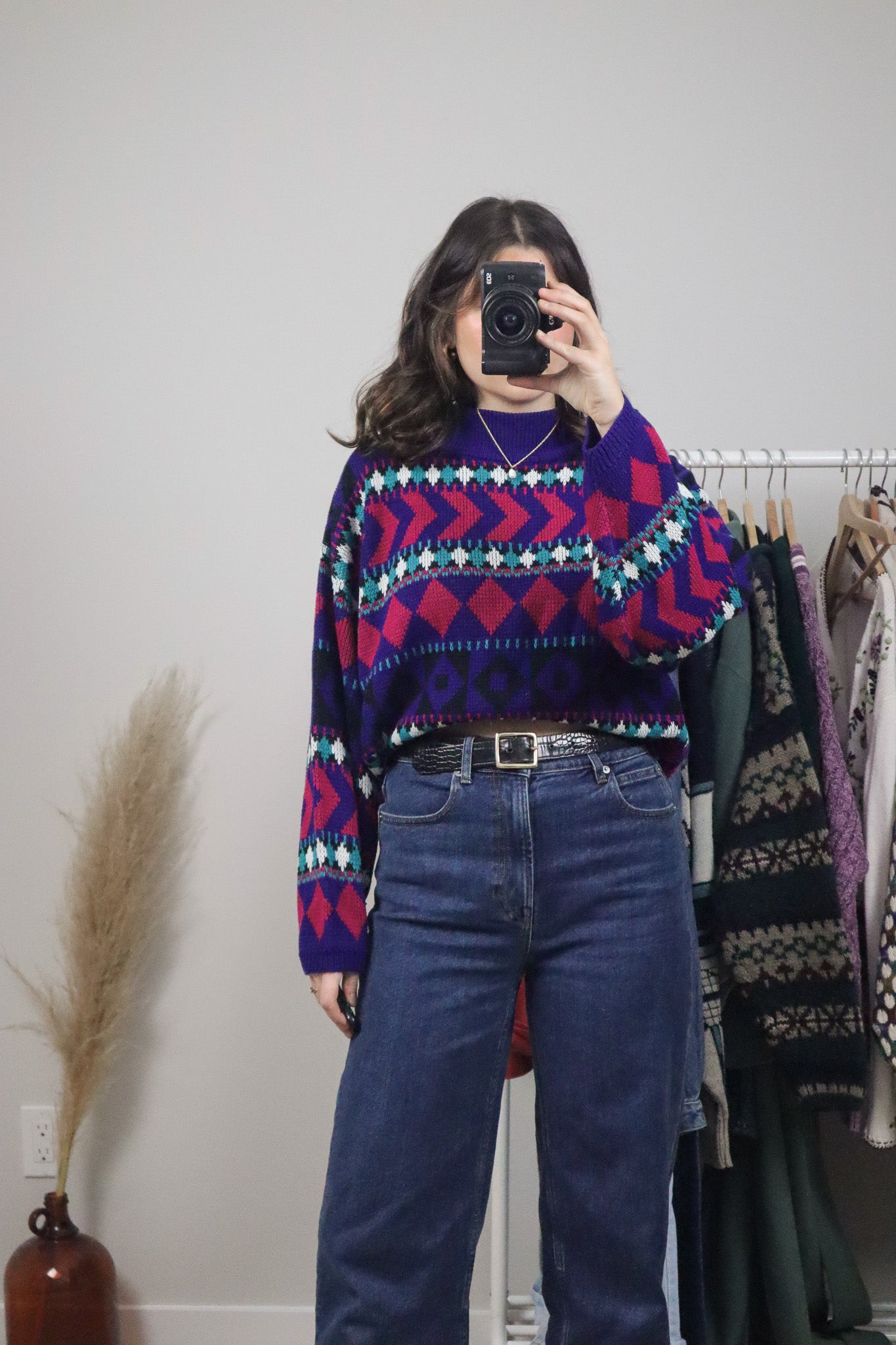 Made in Korea x Vintage x Patterned Sweater (L/XL)