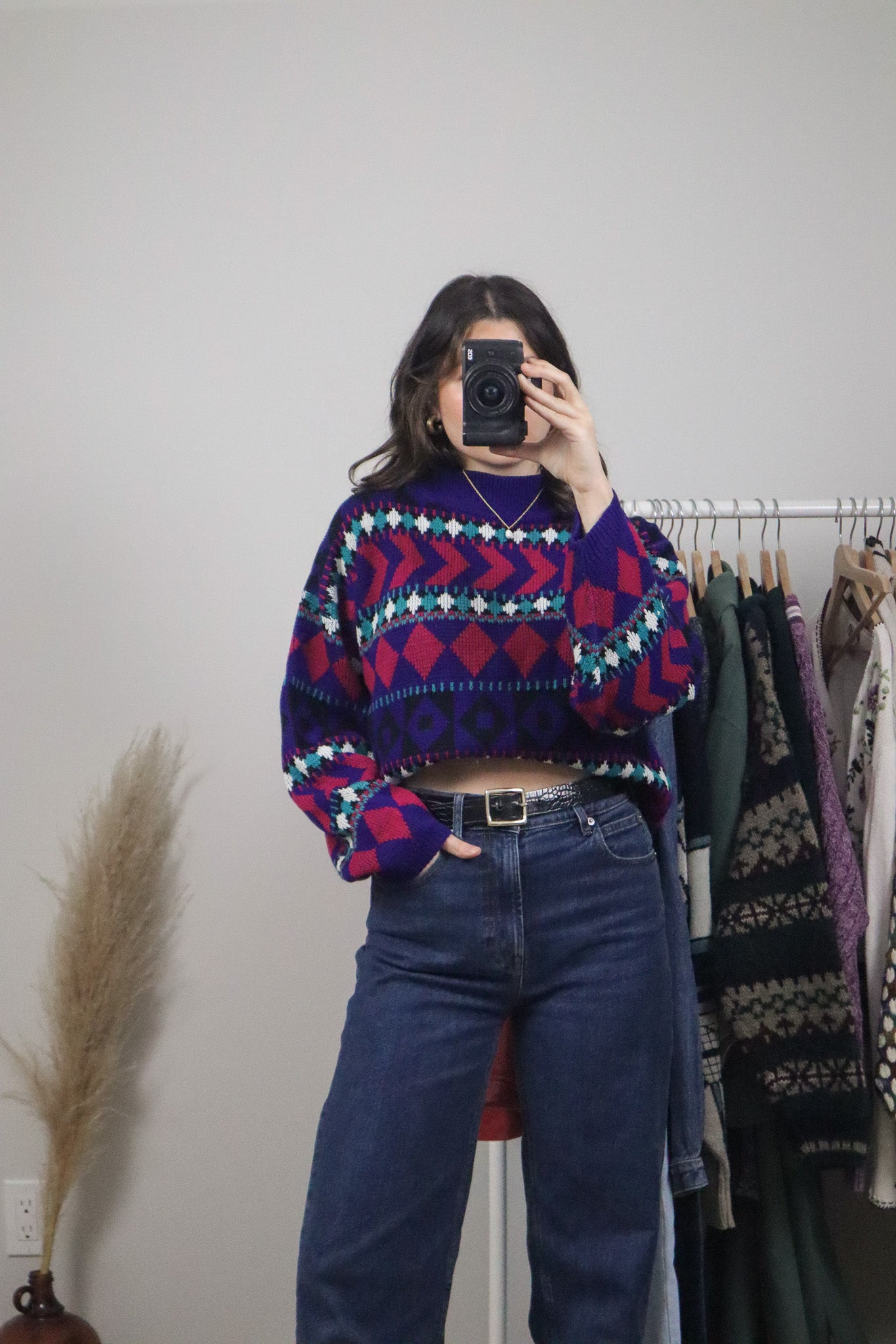 Made in Korea x Vintage x Patterned Sweater (L/XL)