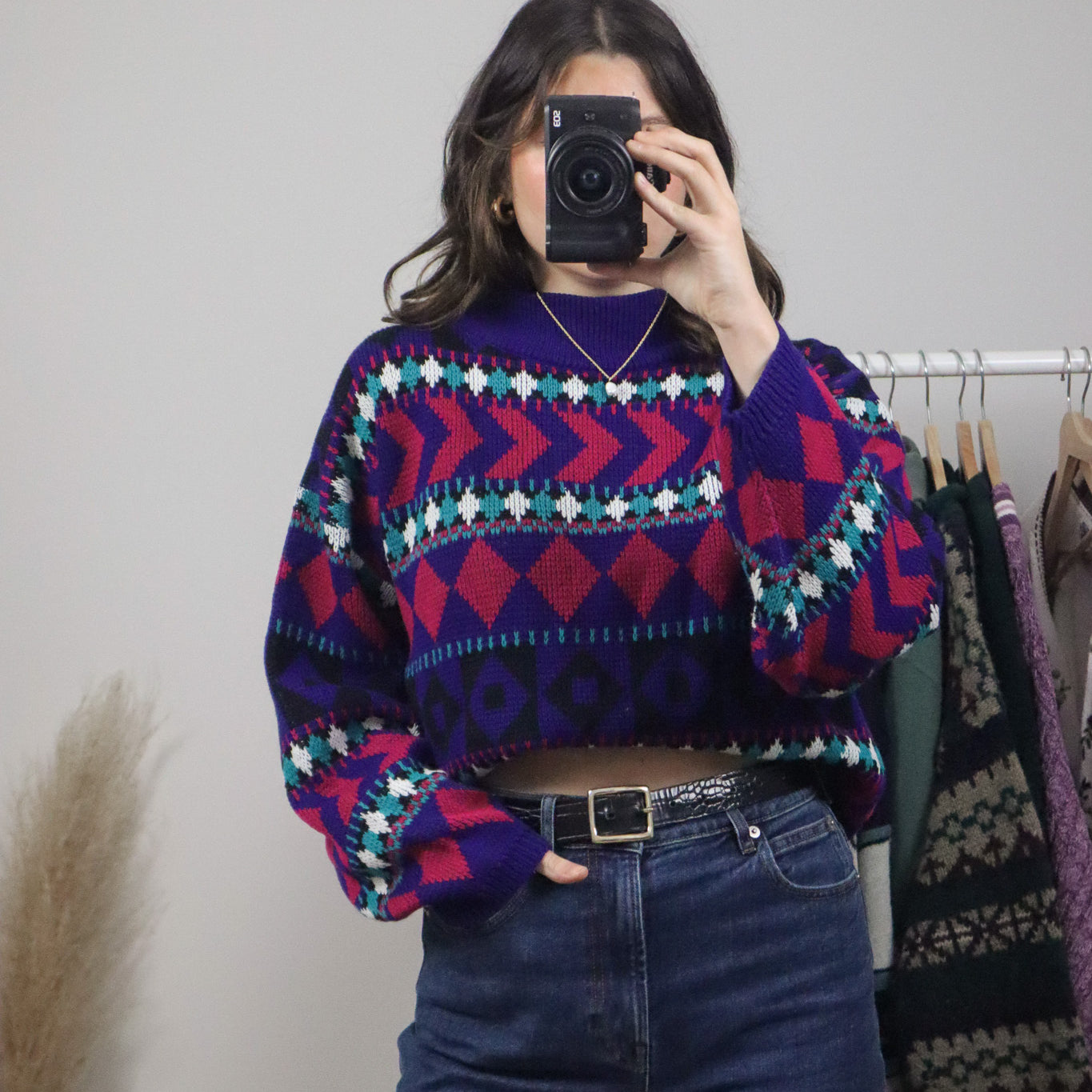 Made in Korea x Vintage x Patterned Sweater (L/XL)