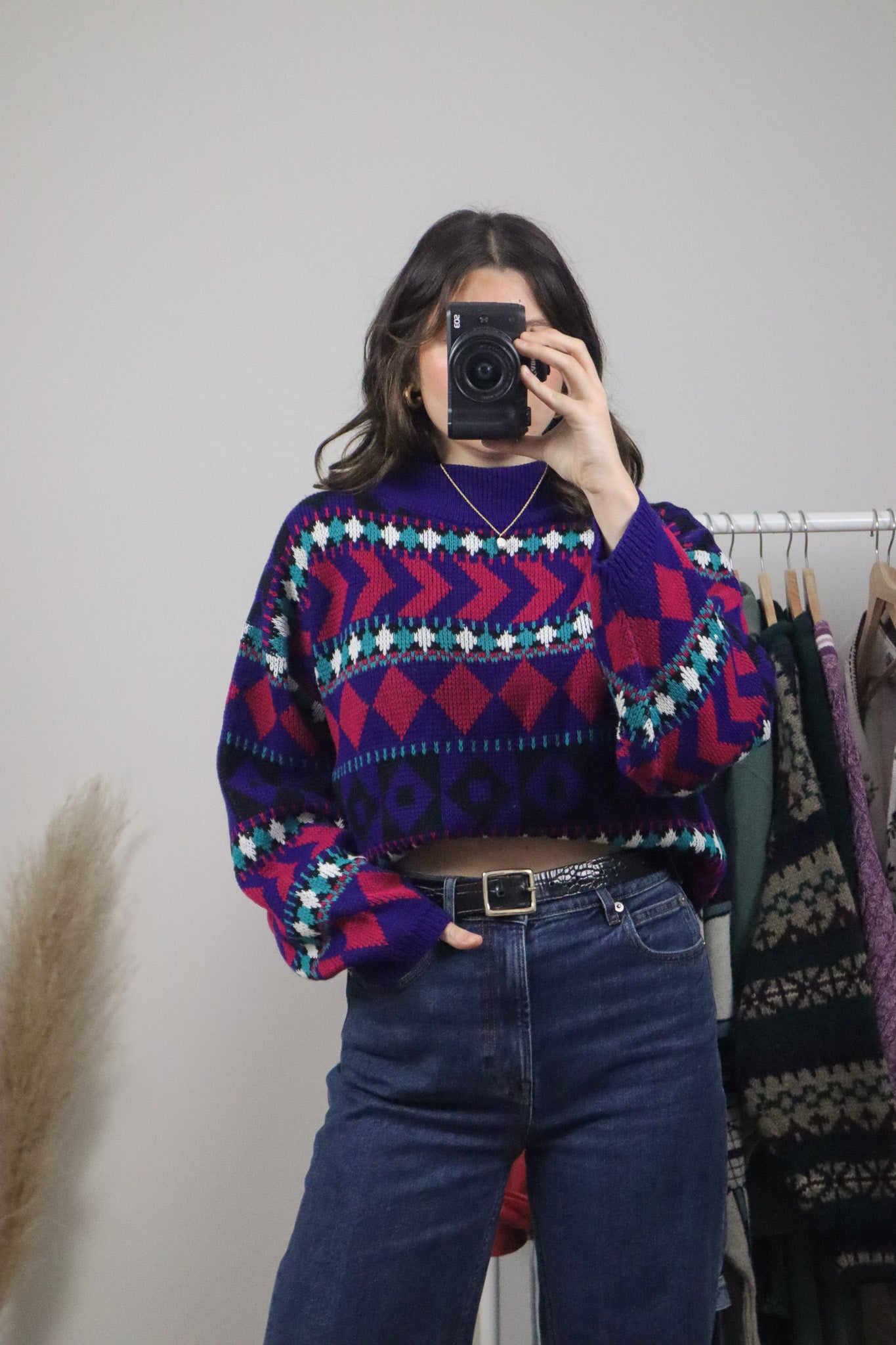 Made in Korea x Vintage x Patterned Sweater (L/XL)