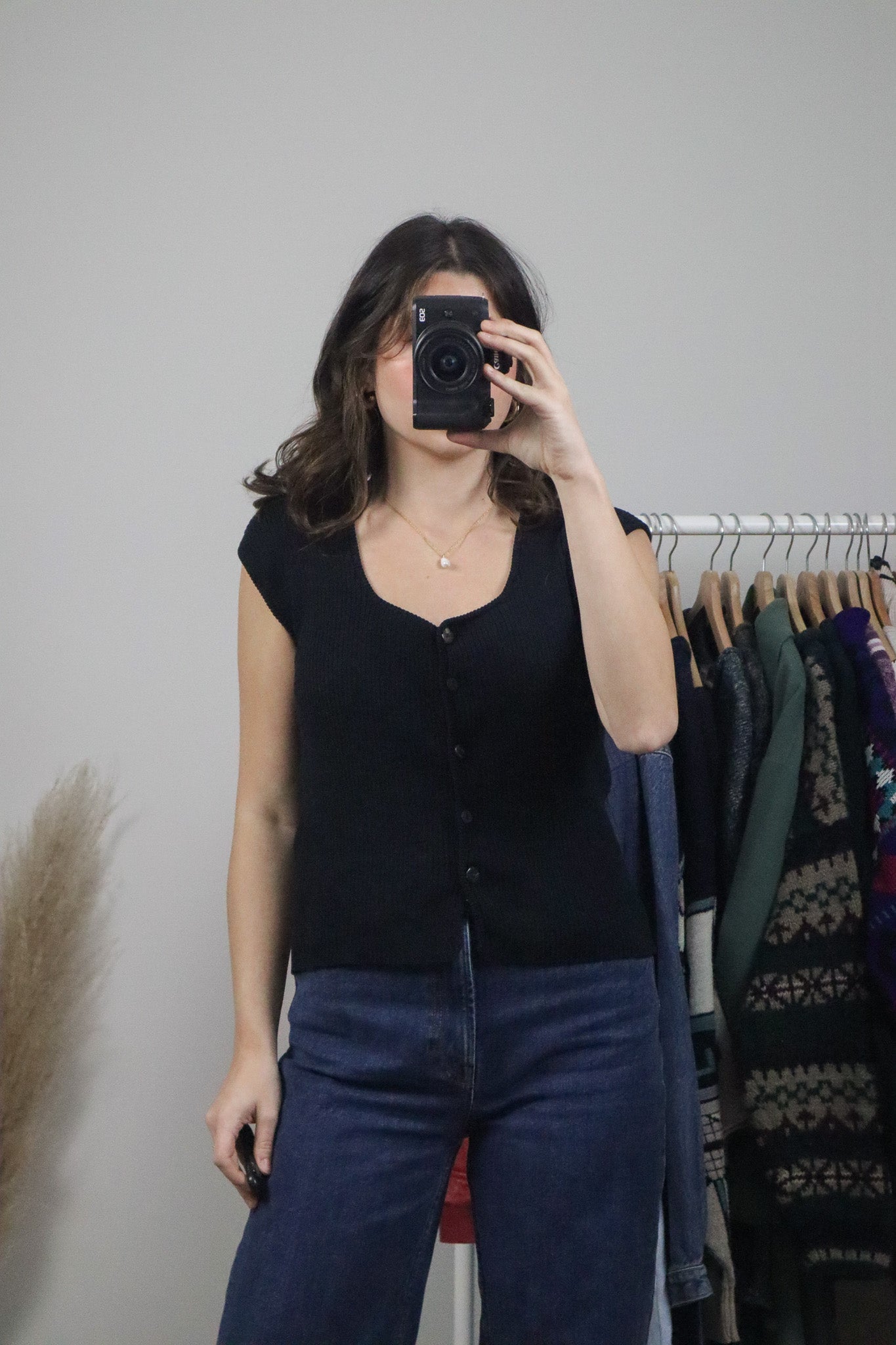 Vintage x Ribbed Short-Sleeve Knit (M)