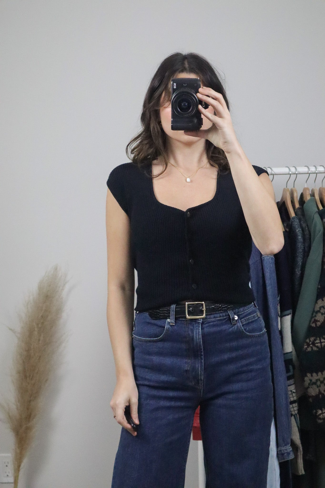 Vintage x Ribbed Short-Sleeve Knit (M)
