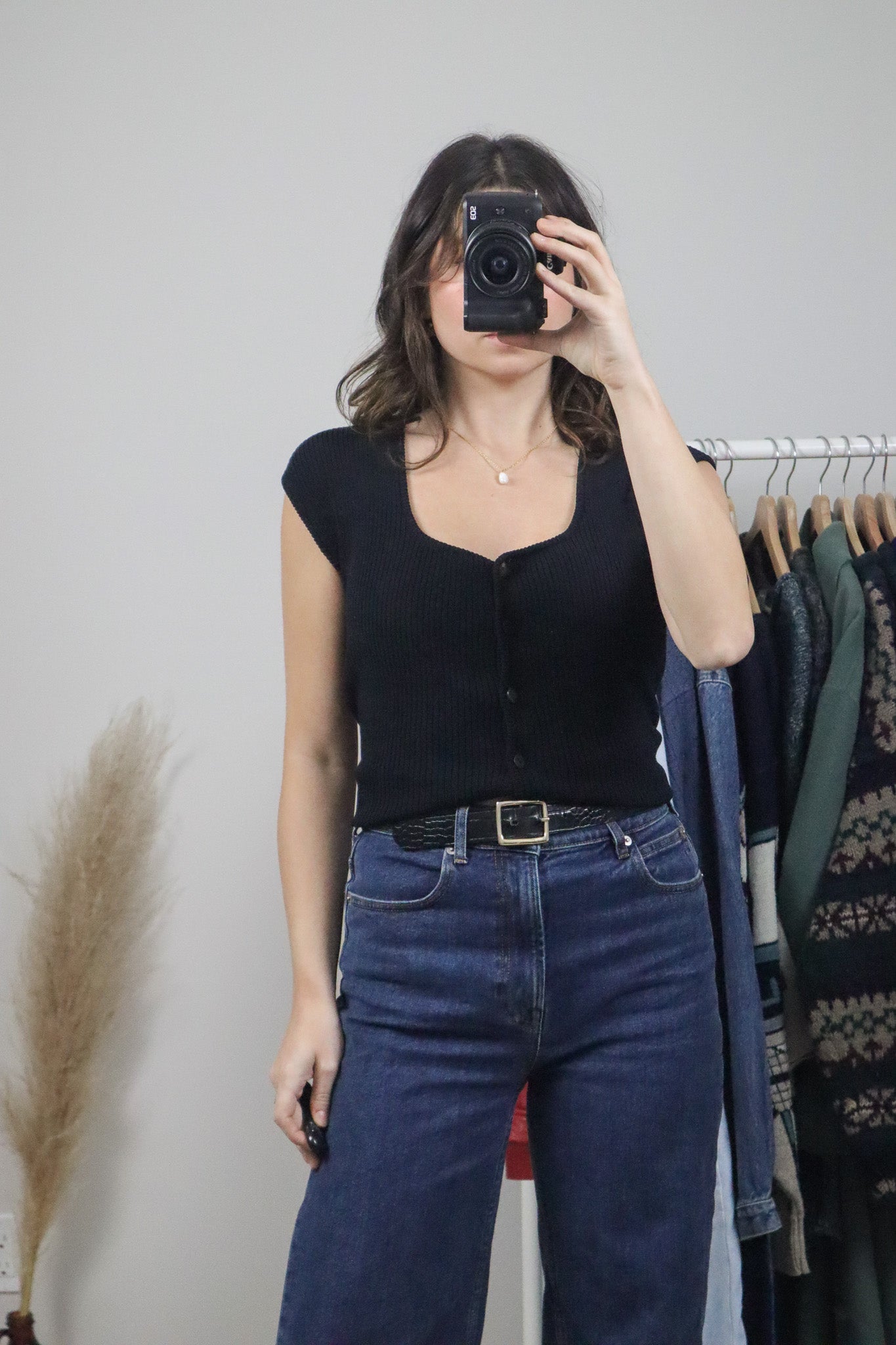 Vintage x Ribbed Short-Sleeve Knit (M)