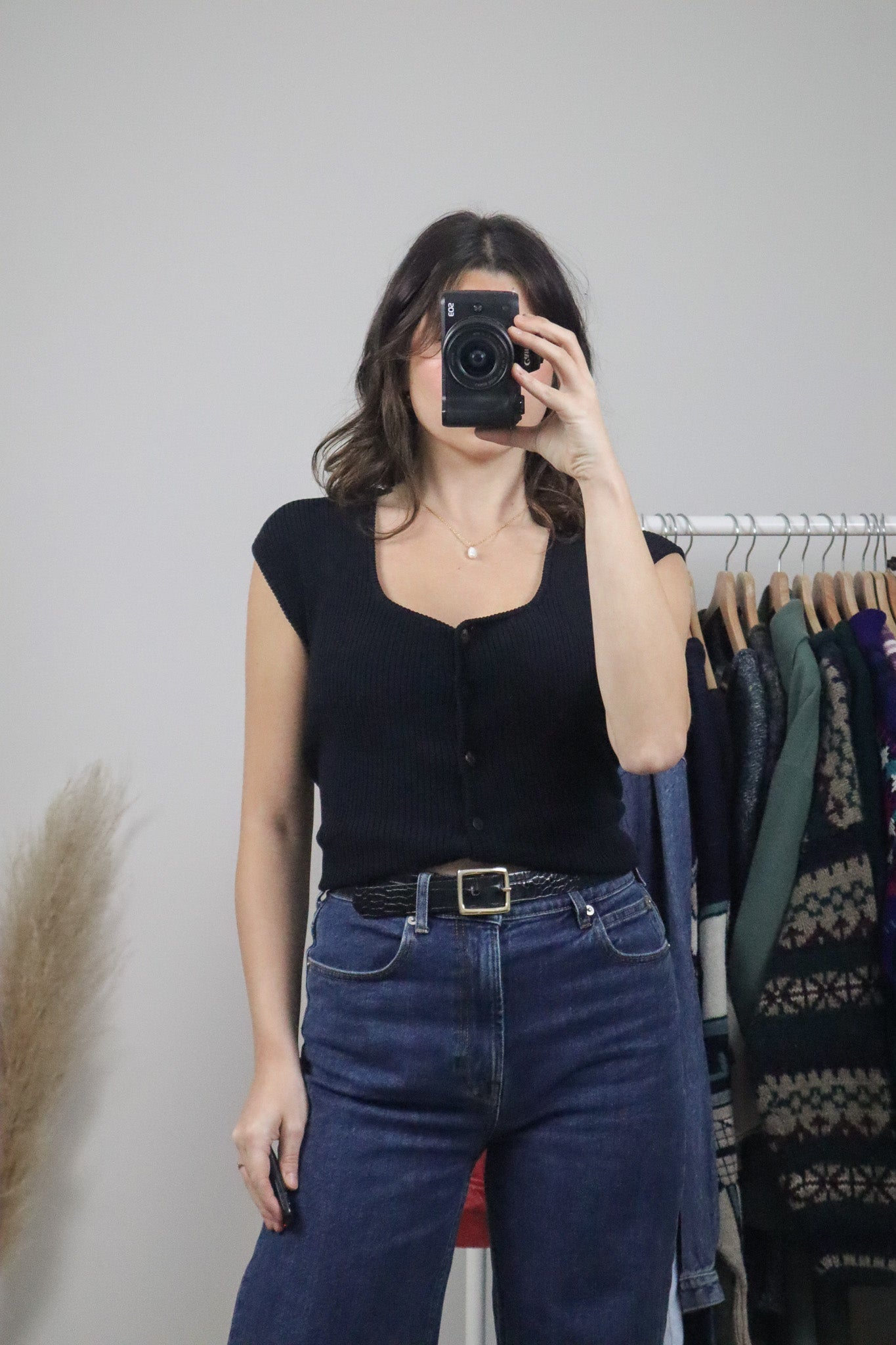 Vintage x Ribbed Short-Sleeve Knit (M)