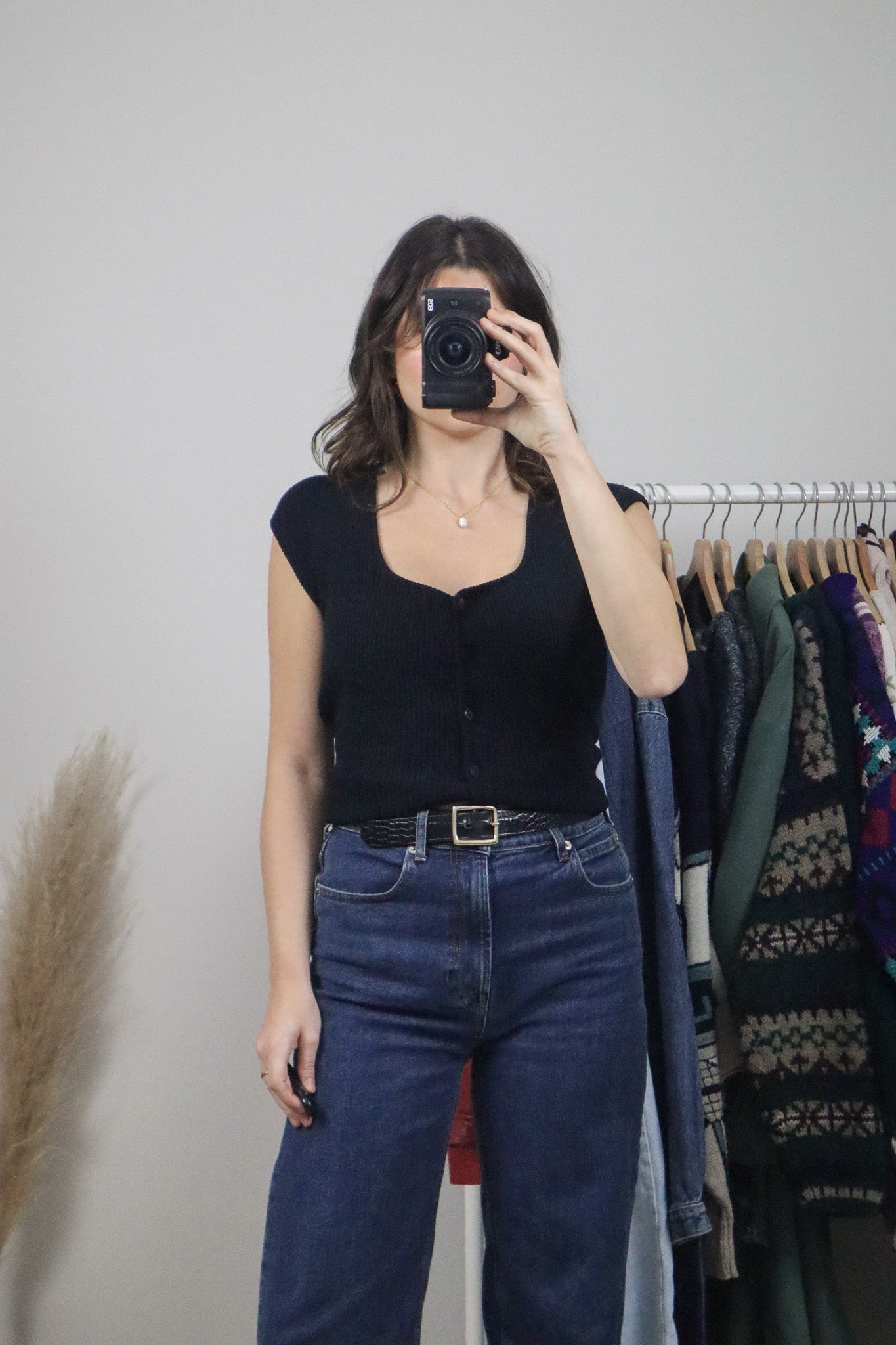 Vintage x Ribbed Short-Sleeve Knit (M)