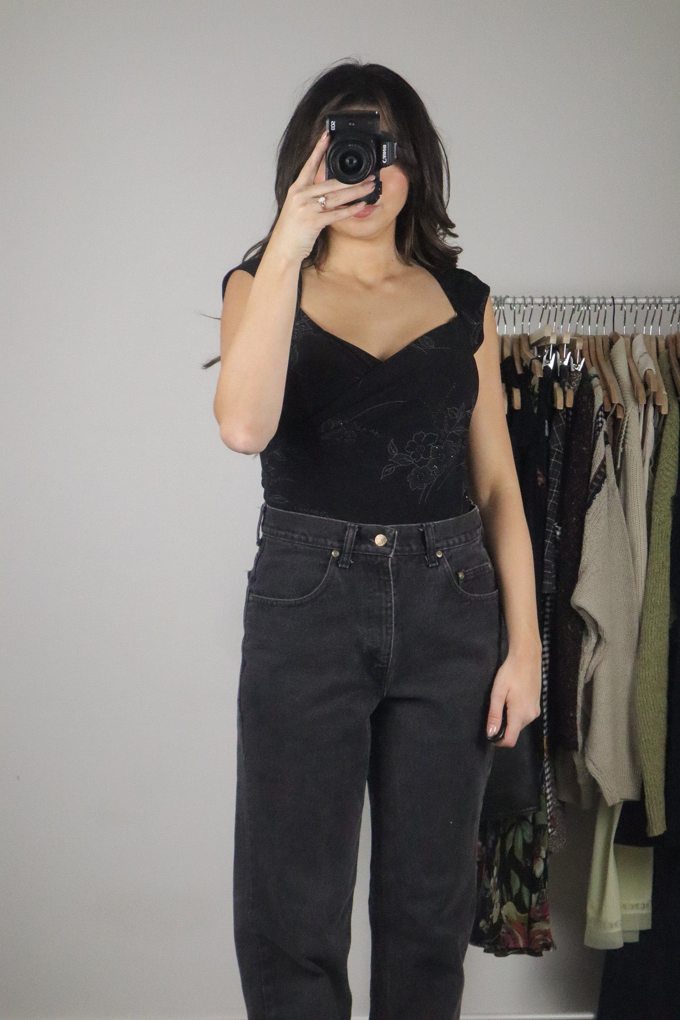 Made in Canada x Vintage x Floral Shimmer Top (S/M)
