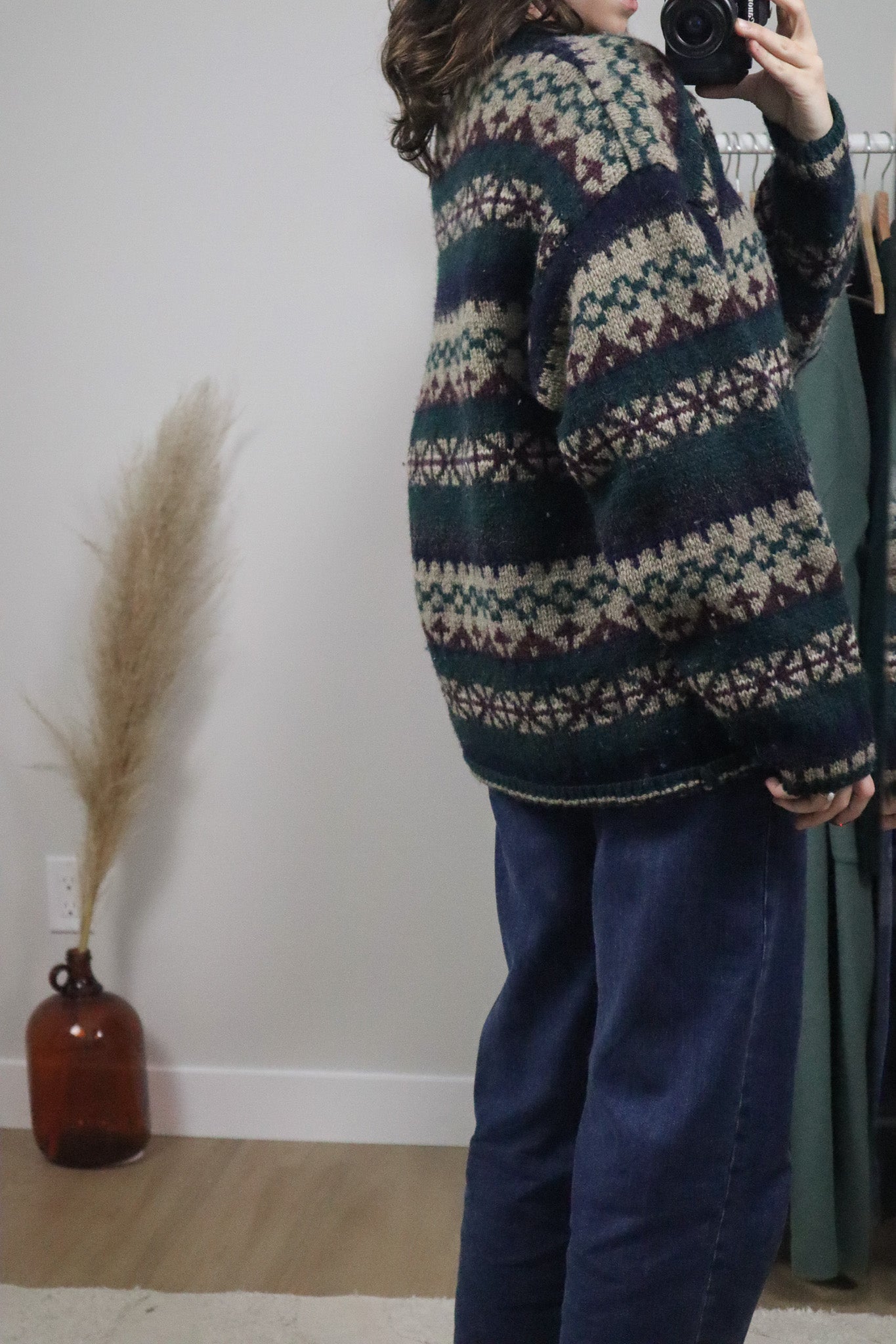 Vintage x Chunky Wool Pattered Knit (L/XL)