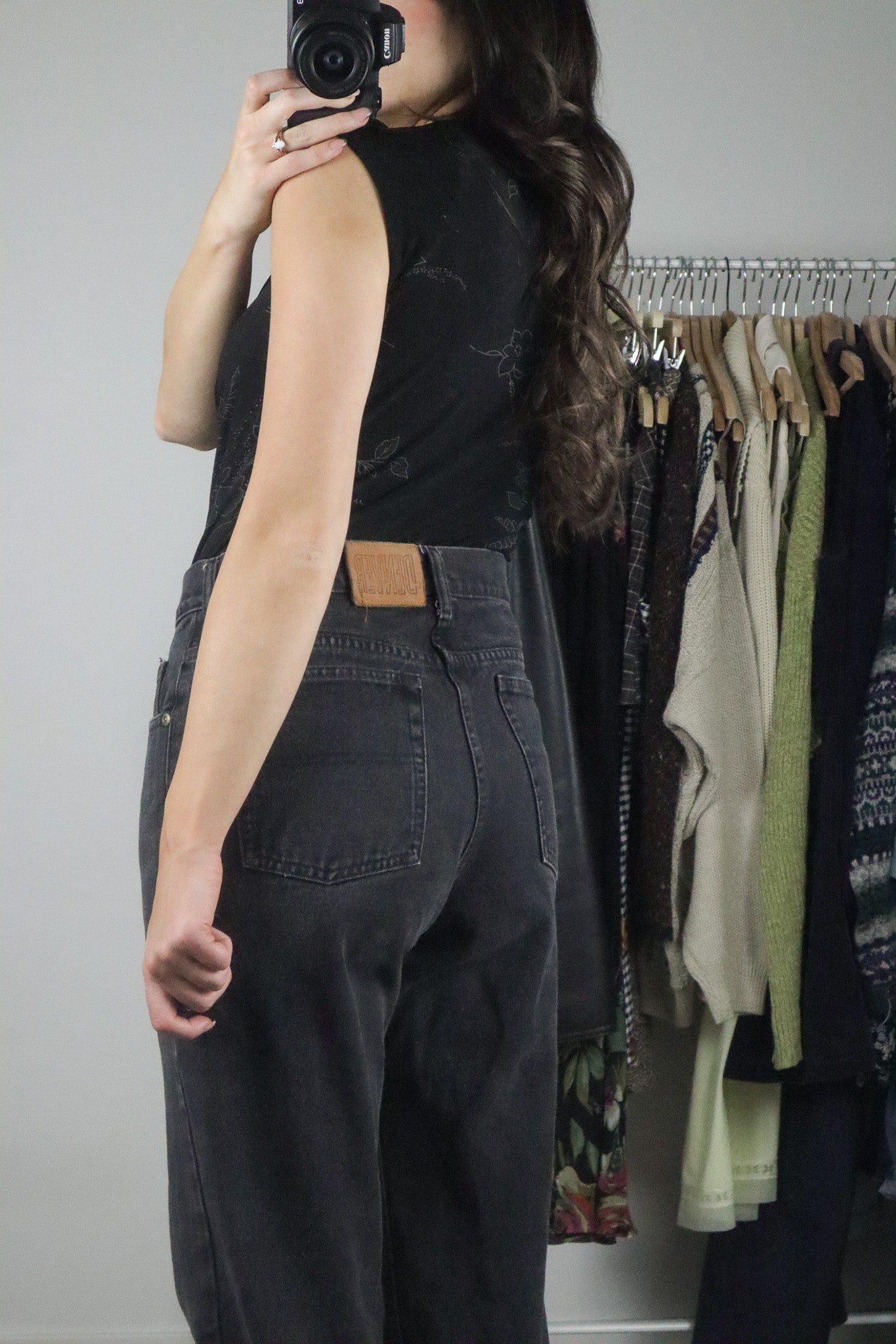 Made in Canada x Vintage x Floral Shimmer Top (S/M)