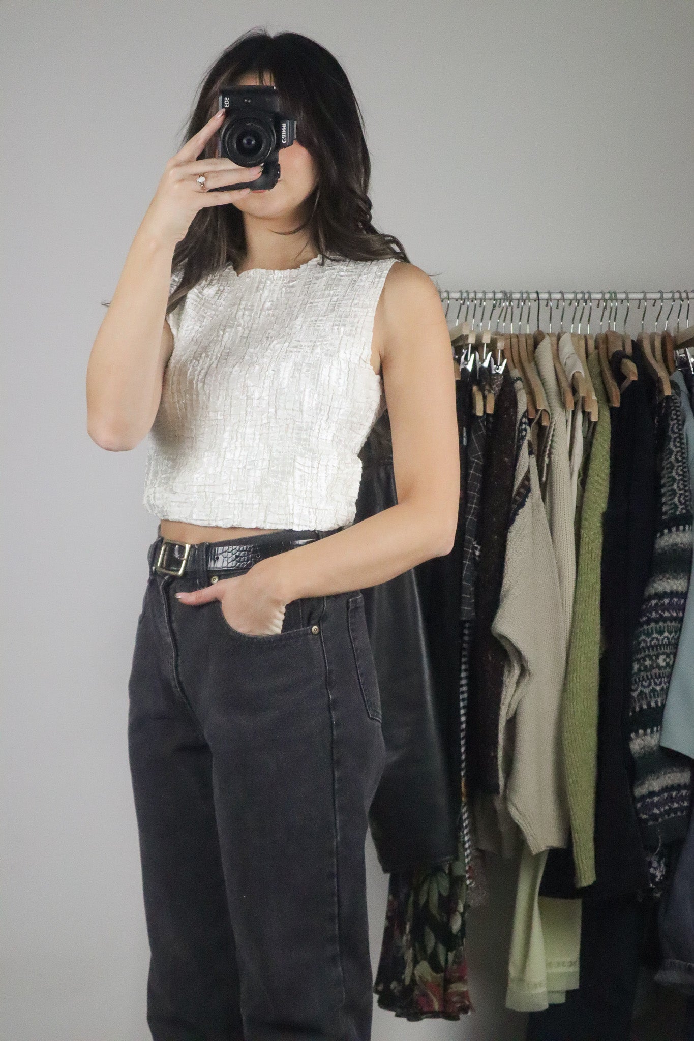 Made in USA x Vintage x Textured Tank Top (M)