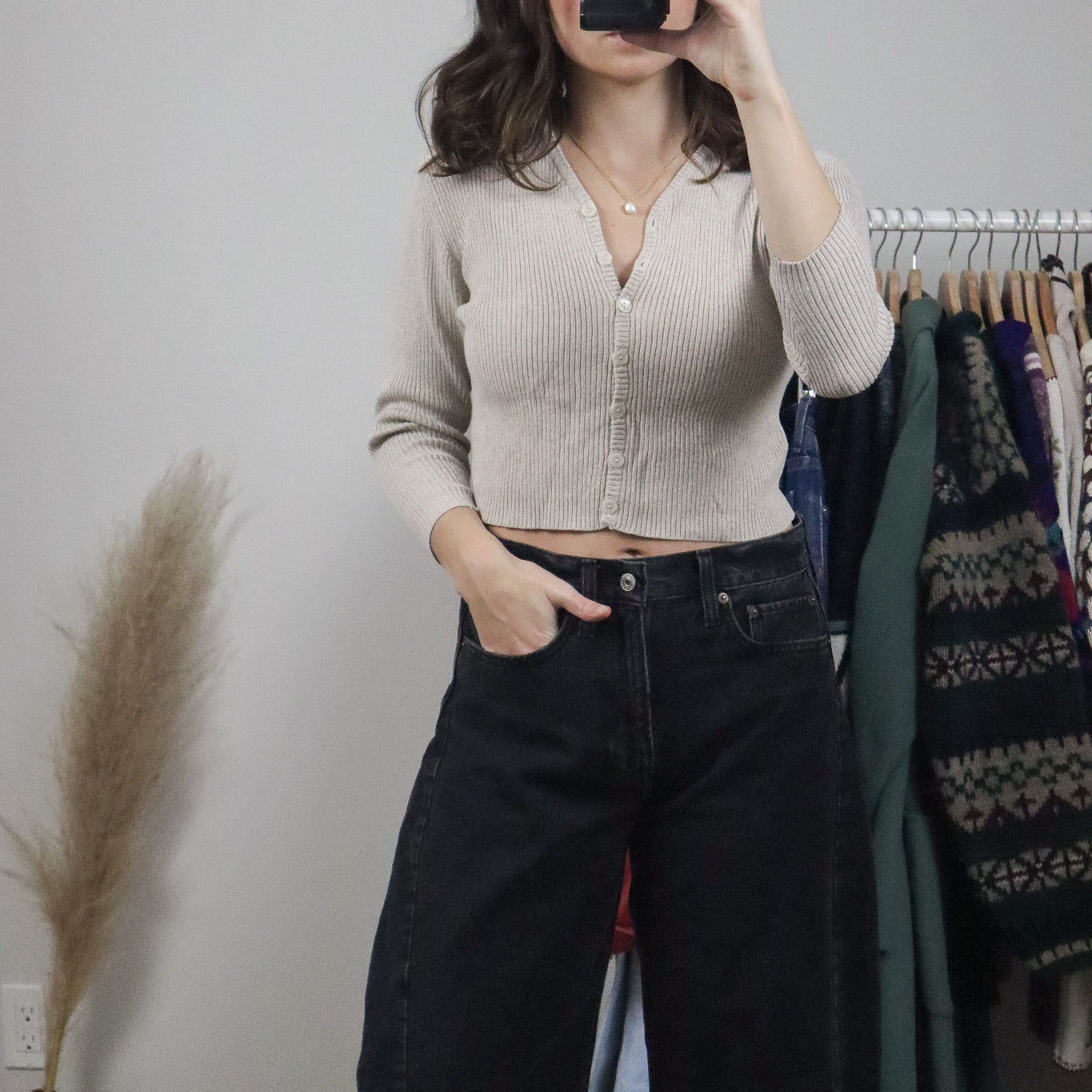 Vintage x Cropped Cardigan (XS)