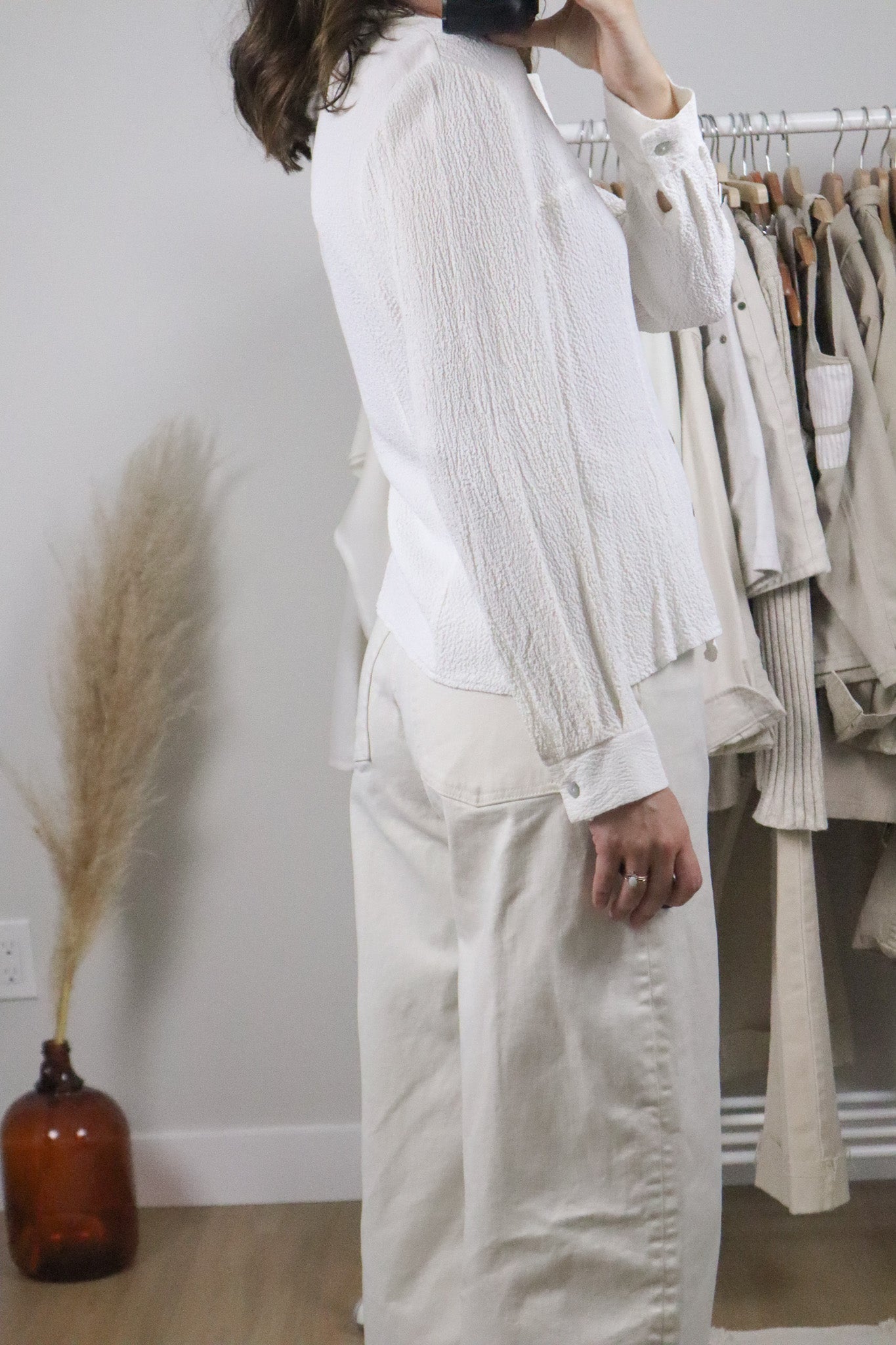 Made in Canada x Vintage x Textured Blouse (M/L)