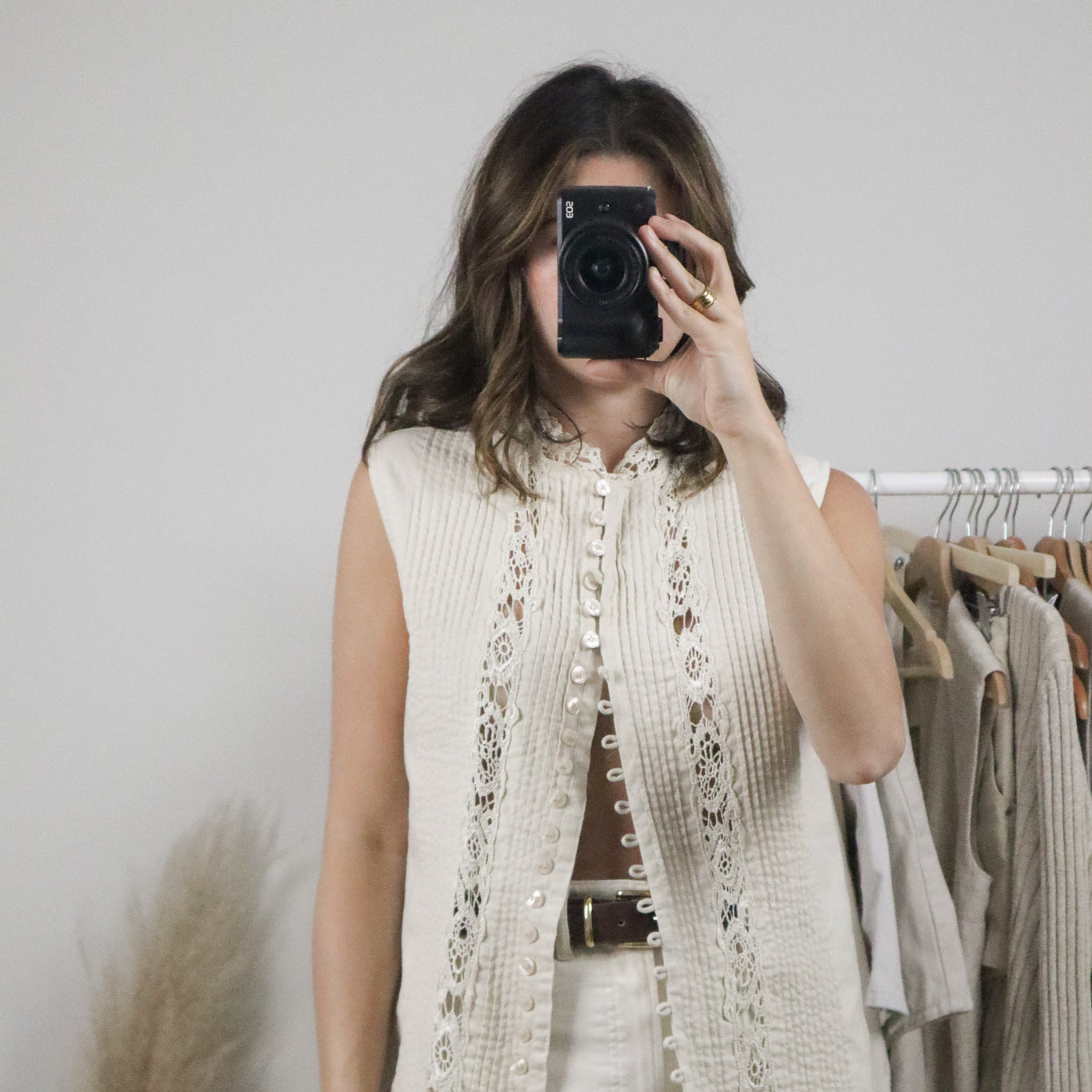 Vintage x Lace Button Tank (M/L)