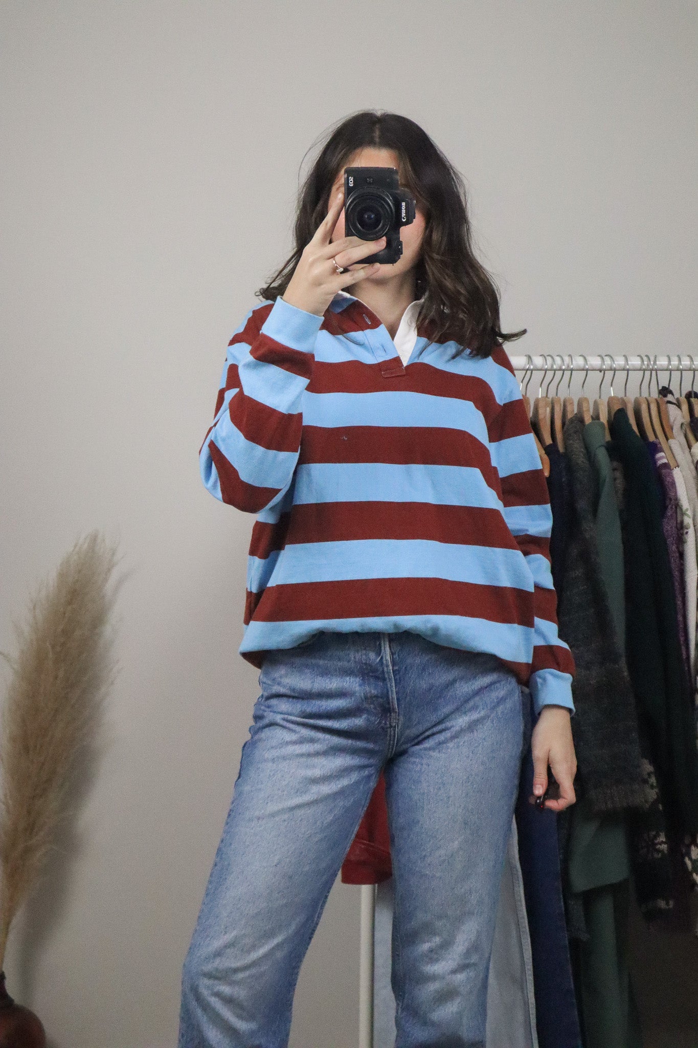 Modern x Striped Rugby Polo Top (S)