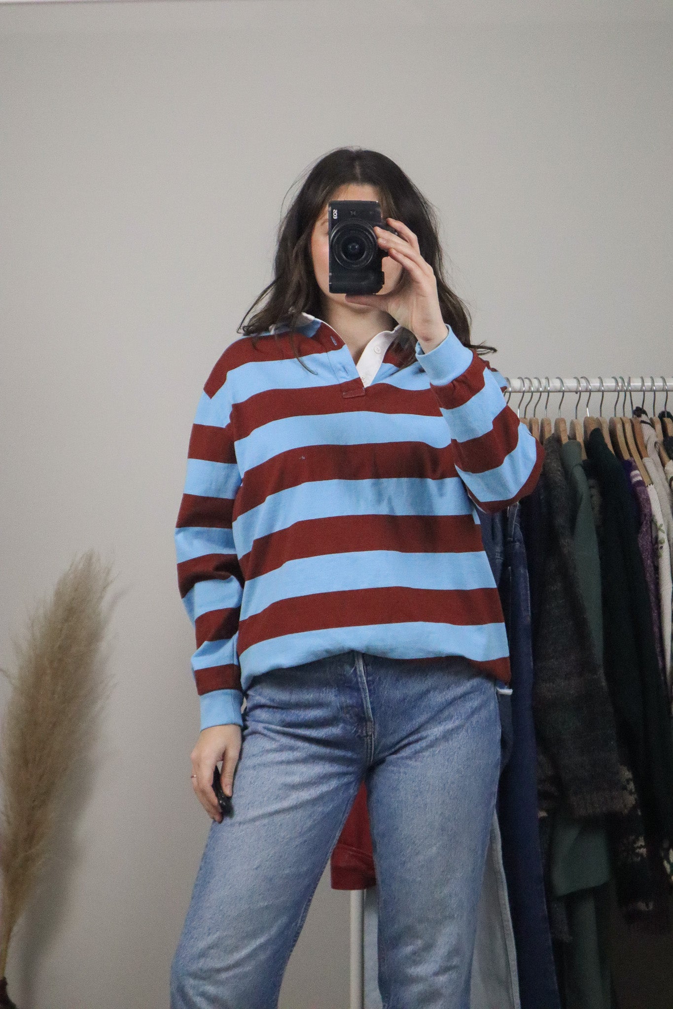 Modern x Striped Rugby Polo Top (S)