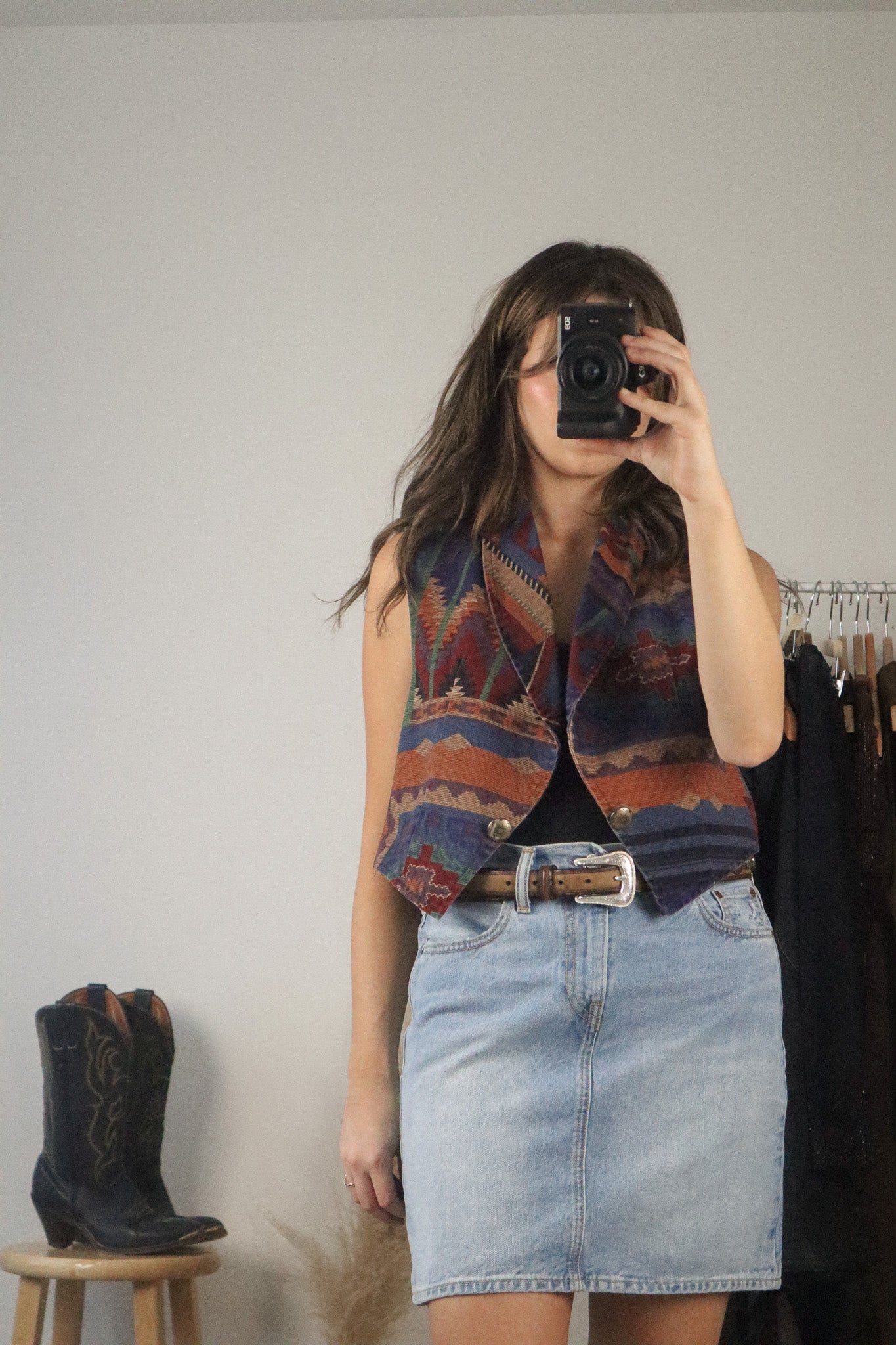 Made in Canada x Vintage x Patterned Vest (S/M)