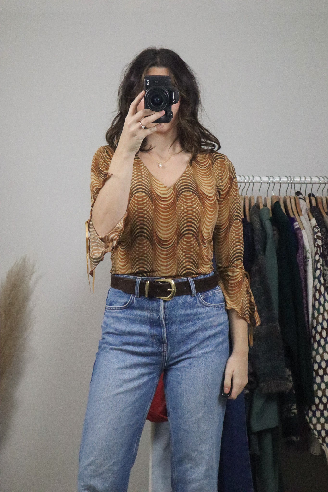 Made in Canada x Vintage x Patterned Blouse (S/M)
