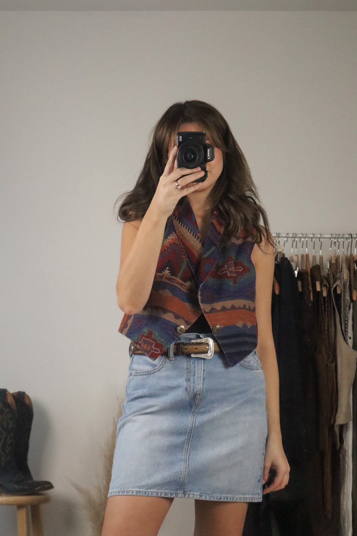 Made in Canada x Vintage x Patterned Vest (S/M)