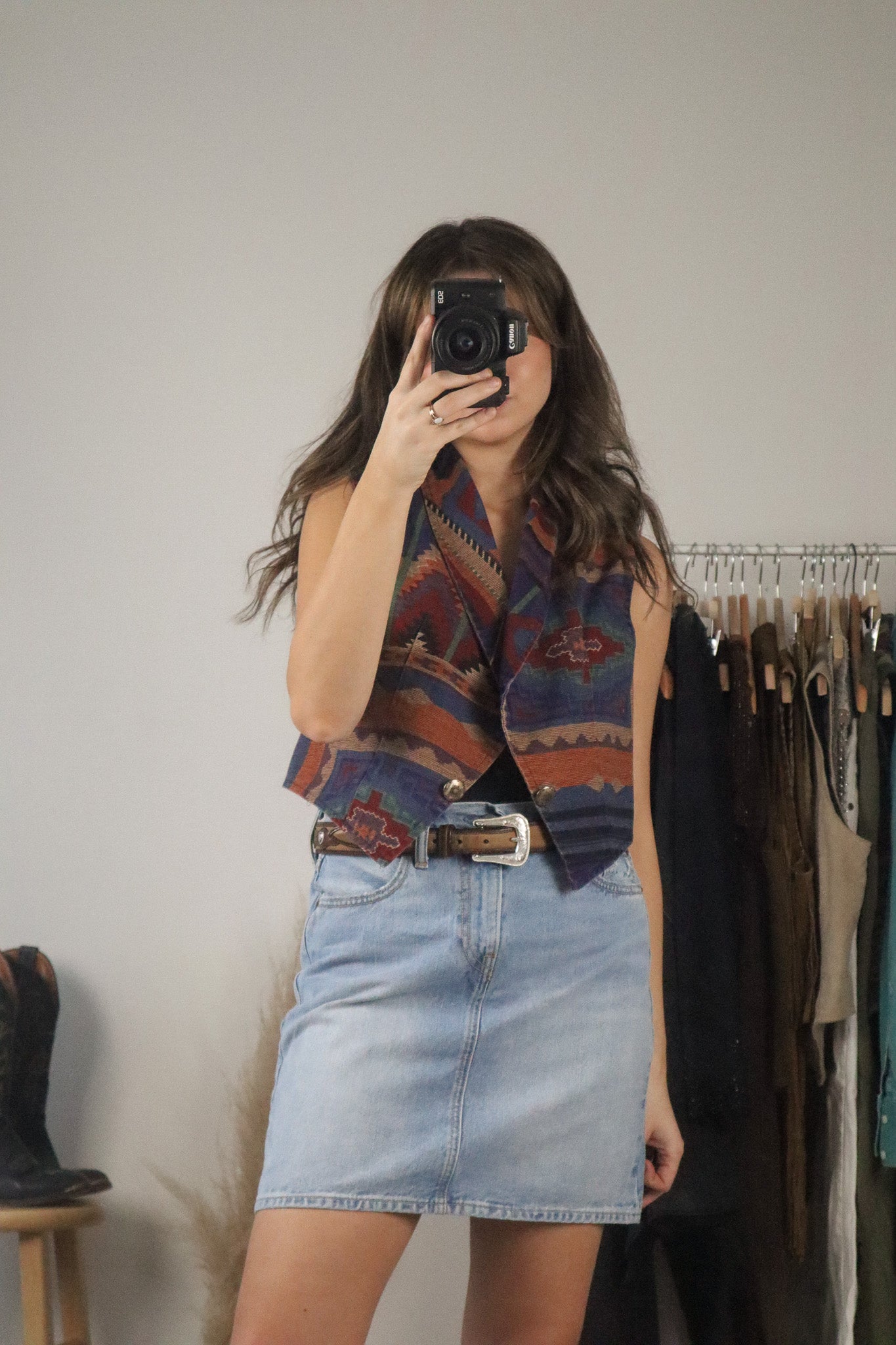 Made in Canada x Vintage x Patterned Vest (S/M)