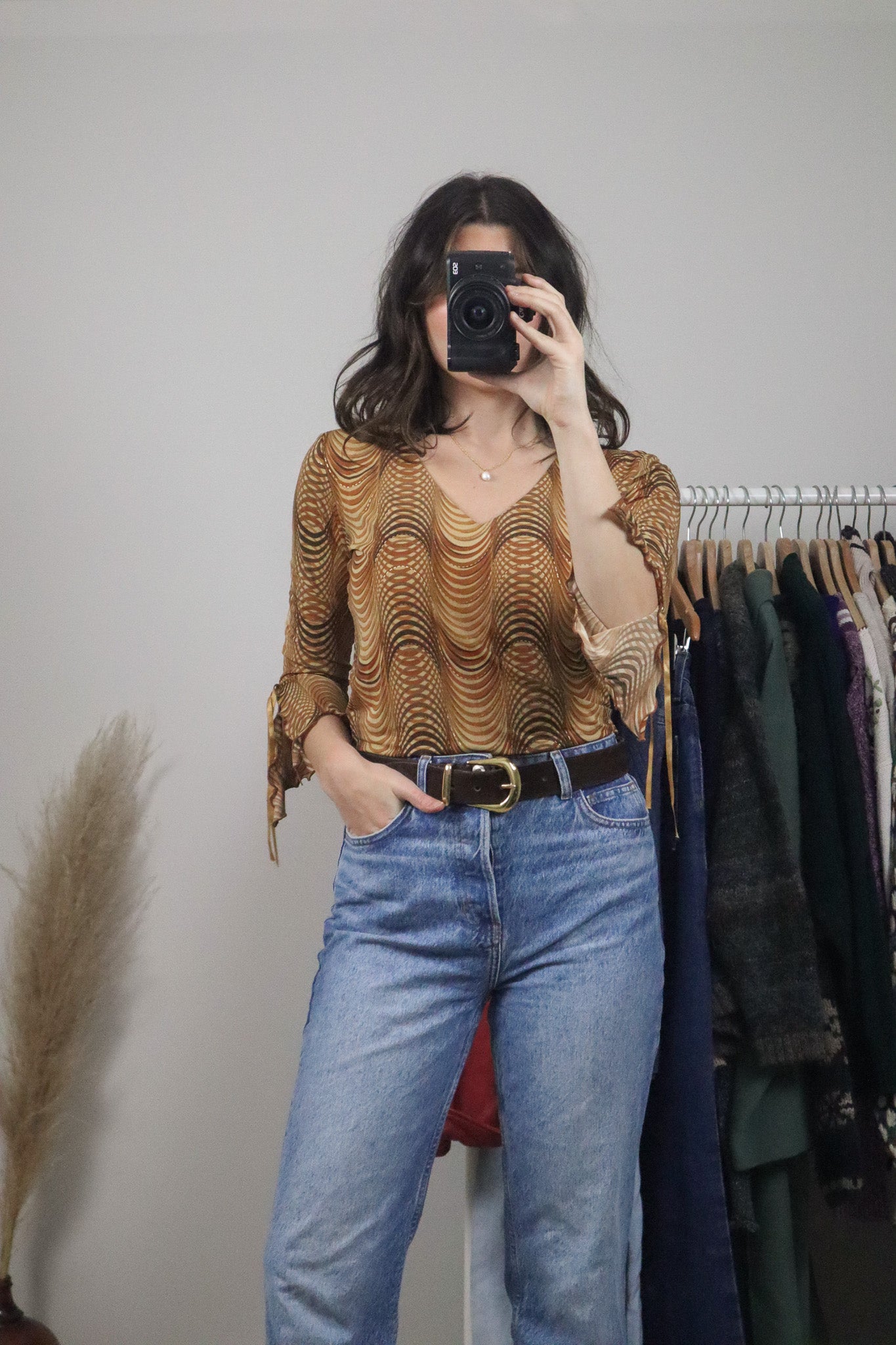 Made in Canada x Vintage x Patterned Blouse (S/M)