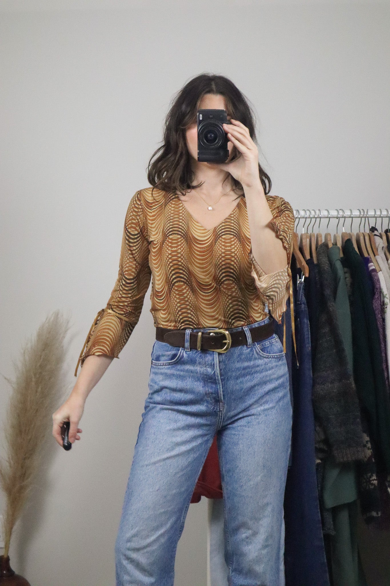 Made in Canada x Vintage x Patterned Blouse (S/M)