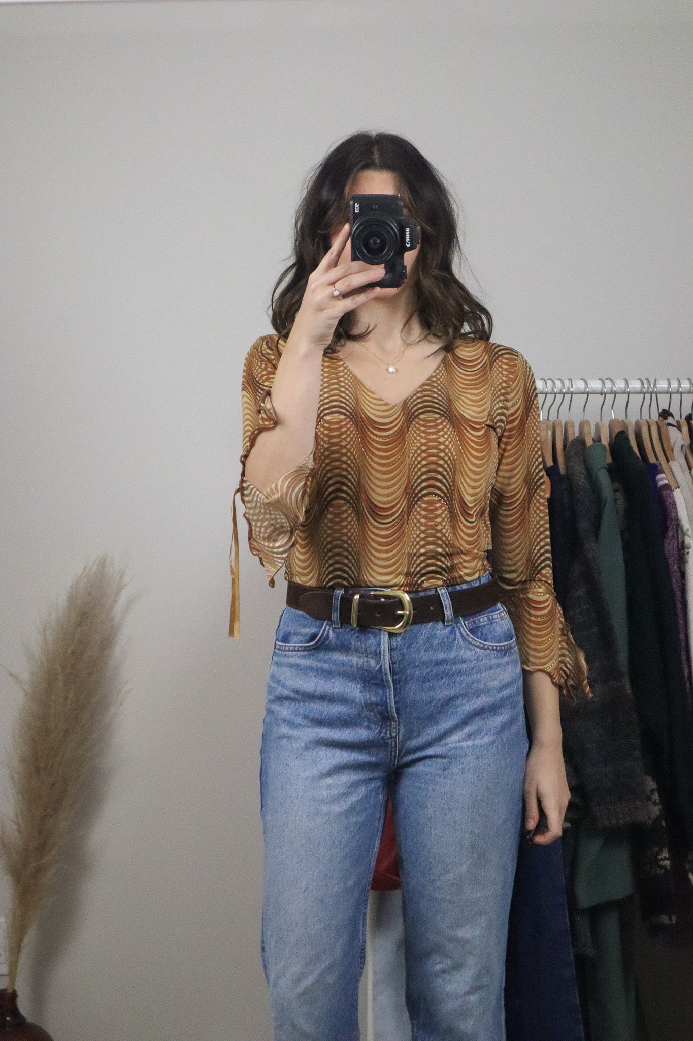 Made in Canada x Vintage x Patterned Blouse (S/M)
