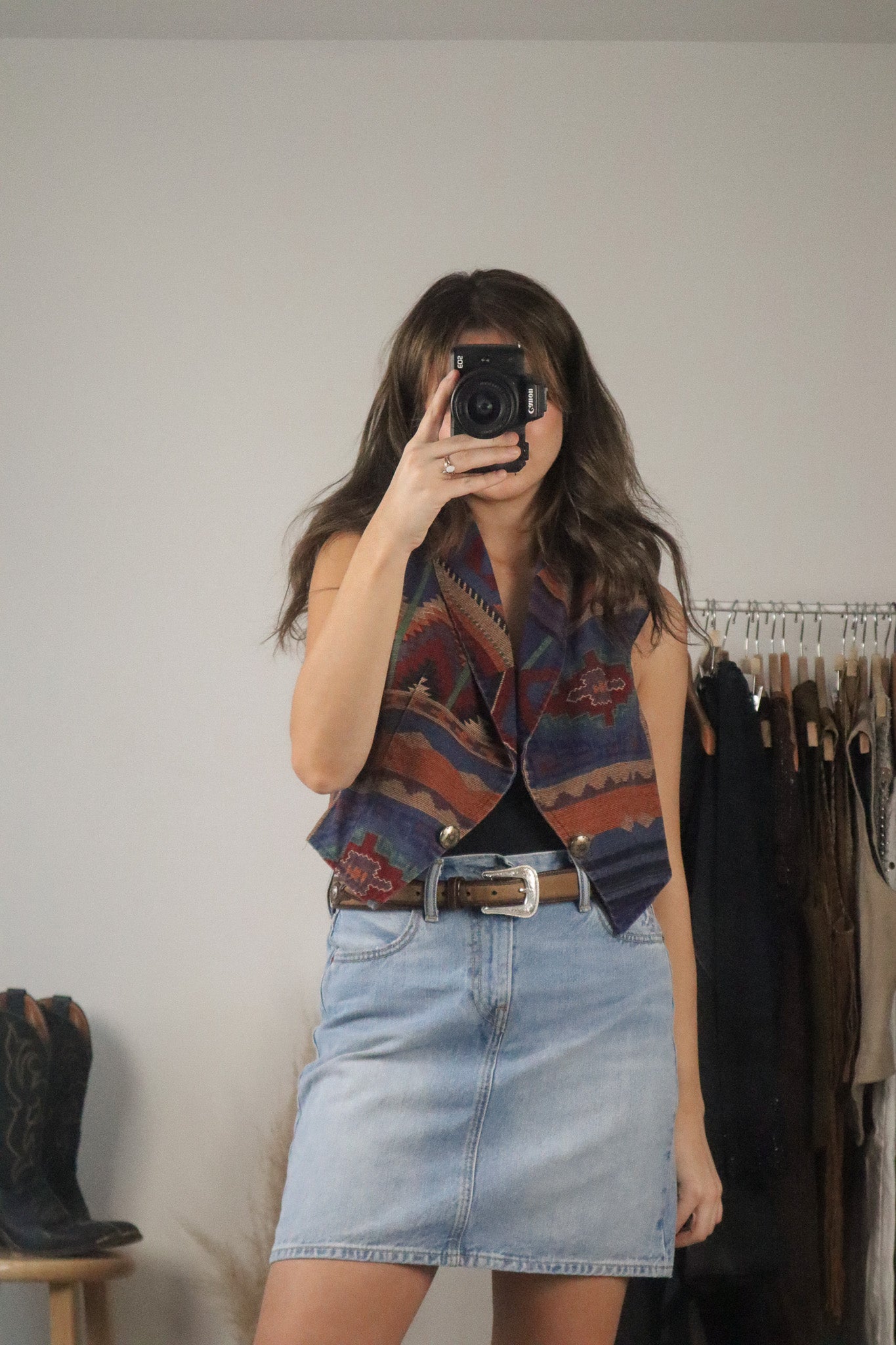 Made in Canada x Vintage x Patterned Vest (S/M)