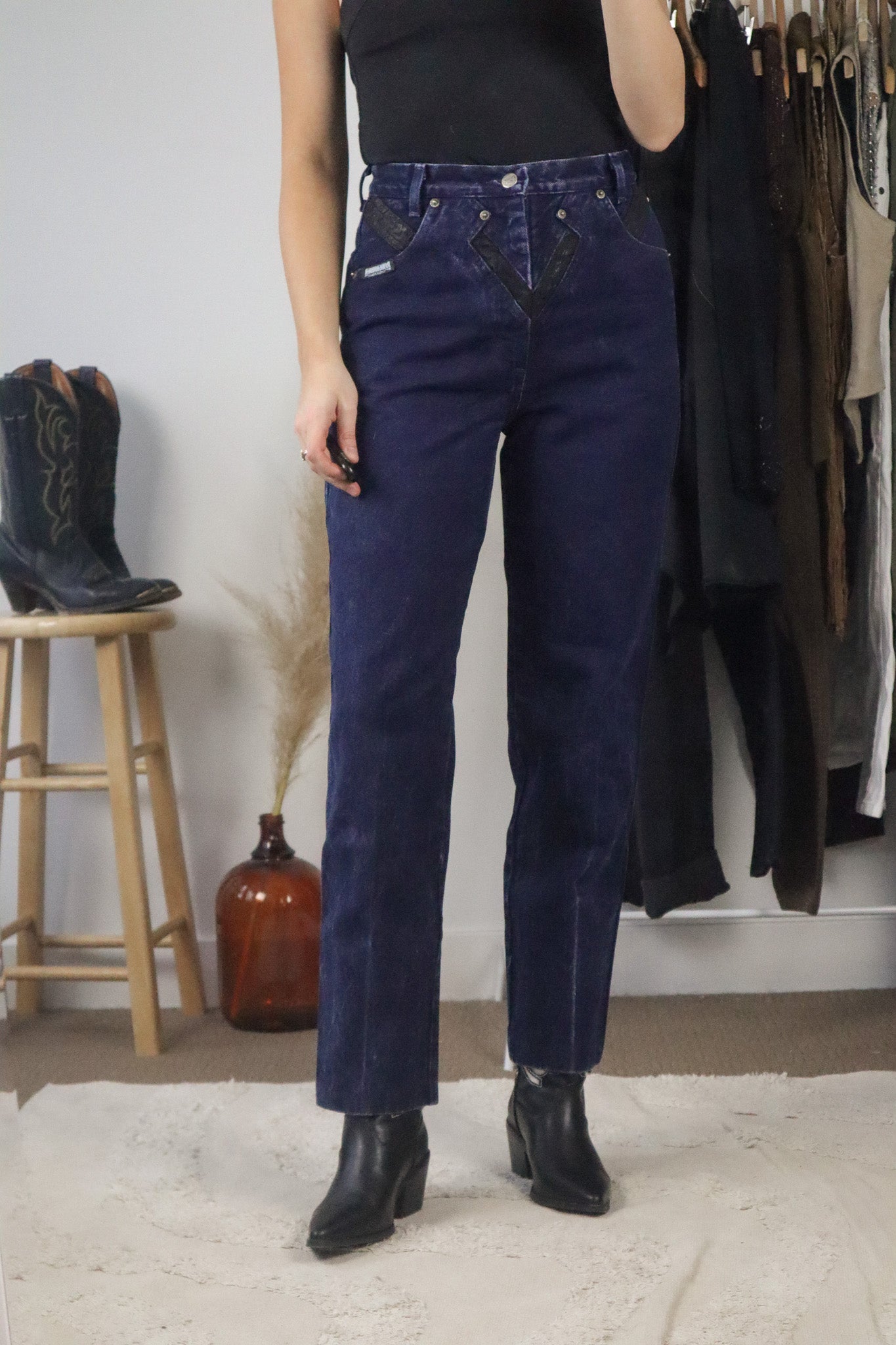 Made in USA x Vintage x Two-Tone Western Jeans (4)