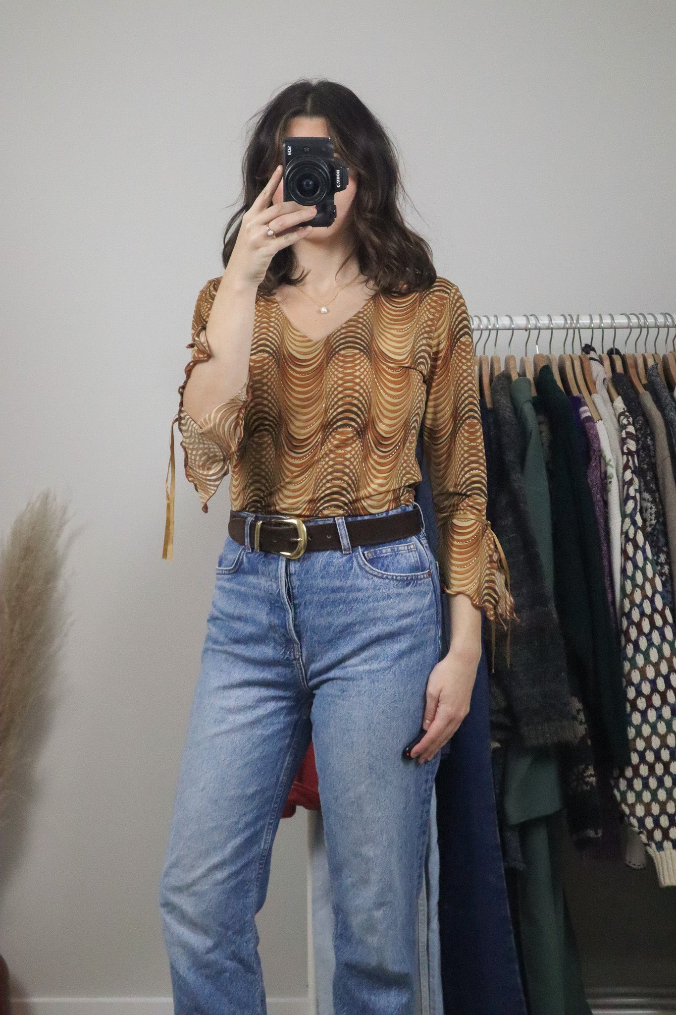 Made in Canada x Vintage x Patterned Blouse (S/M)