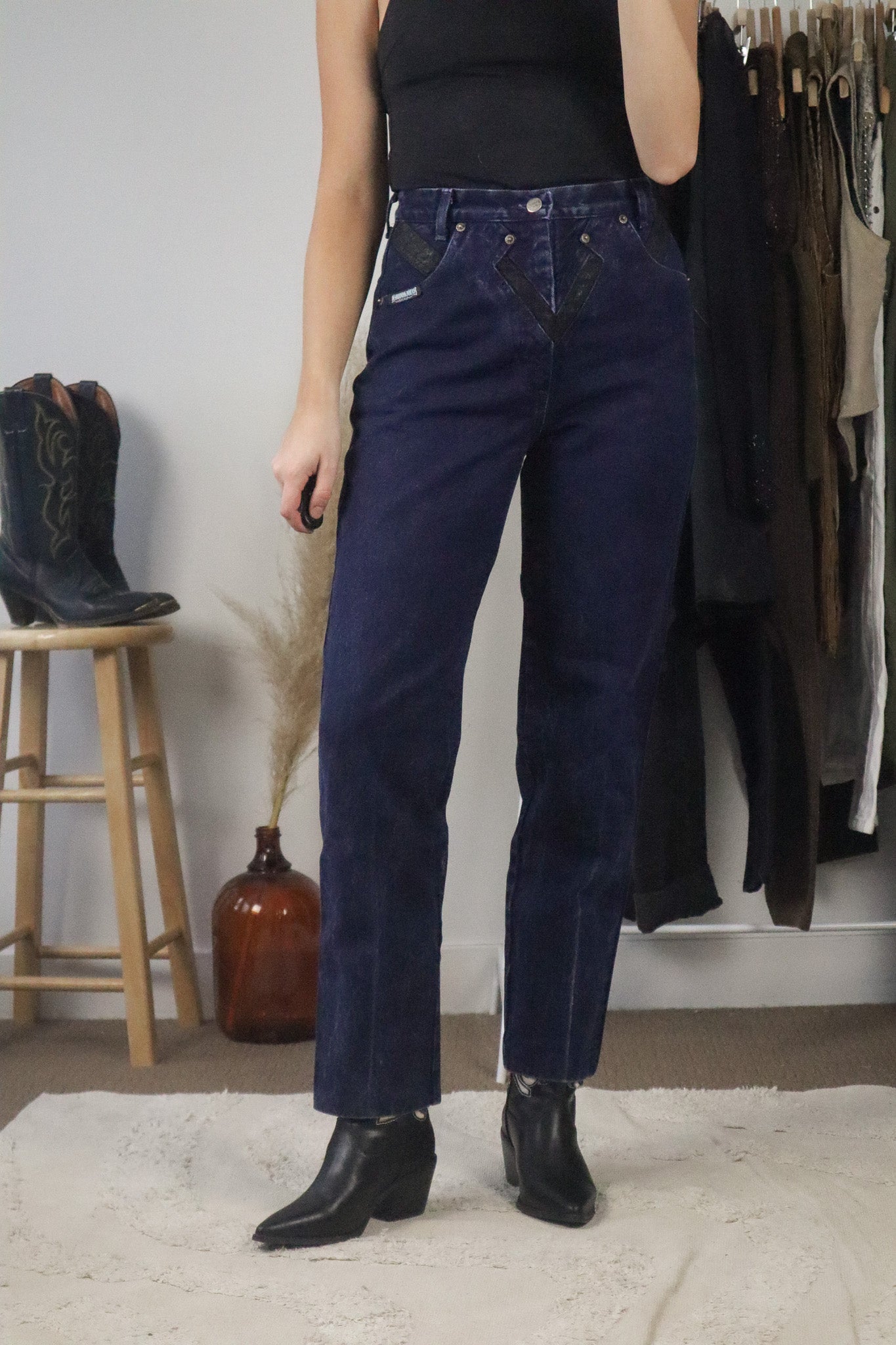 Made in USA x Vintage x Two-Tone Western Jeans (4)