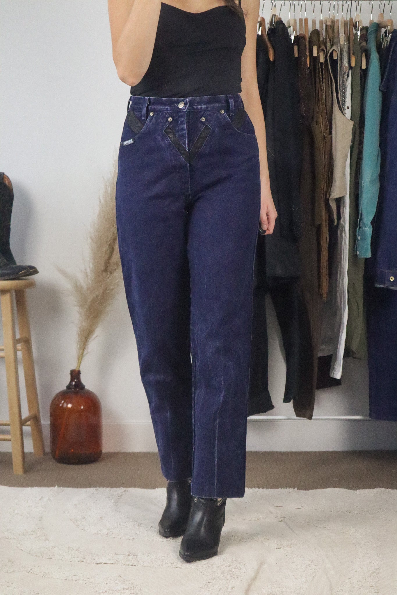 Made in USA x Vintage x Two-Tone Western Jeans (4)
