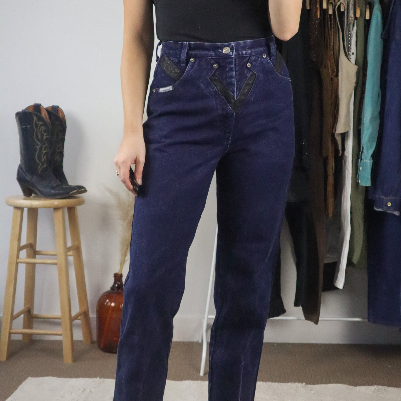 Made in USA x Vintage x Two-Tone Western Jeans (4)