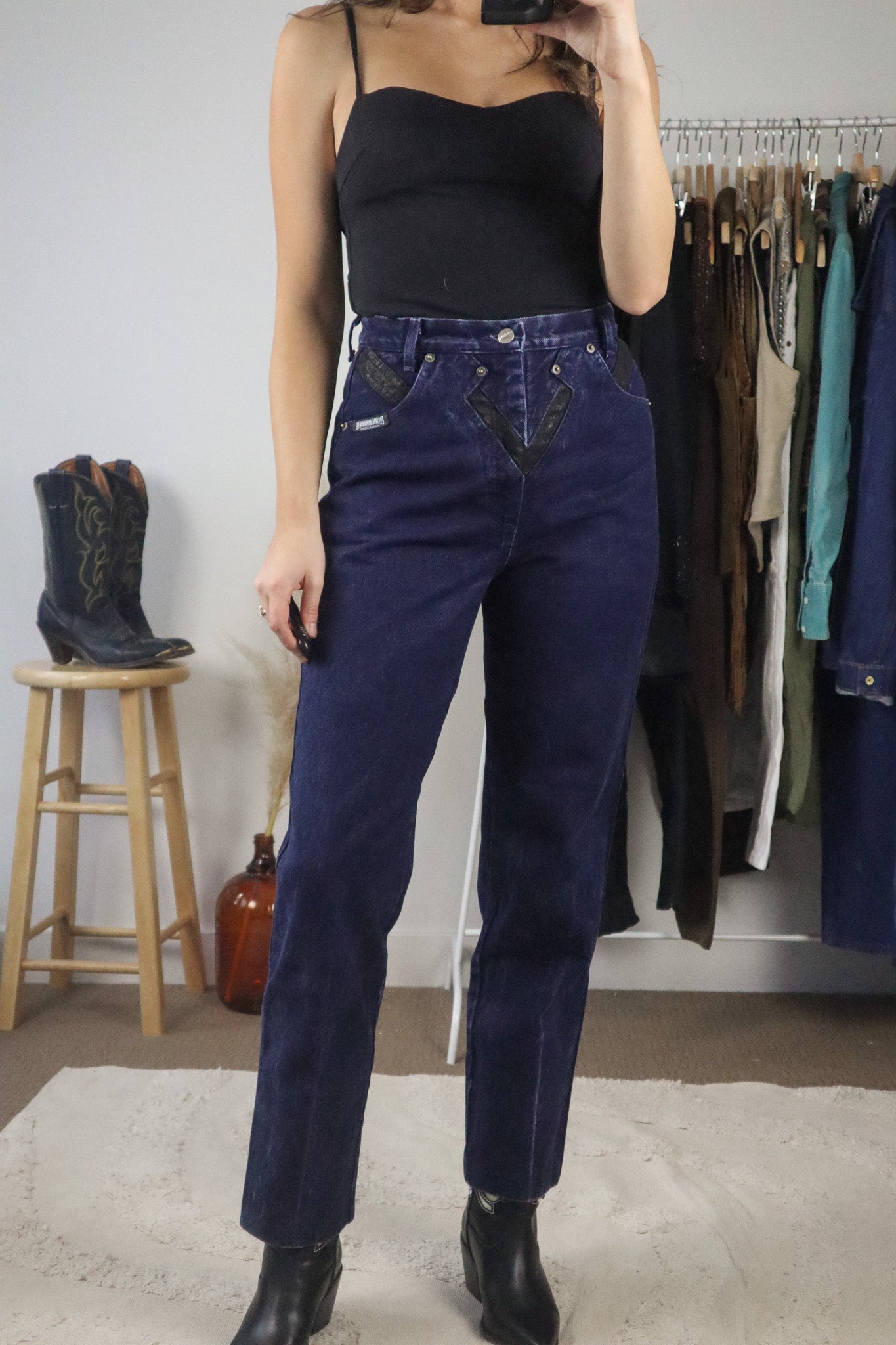 Made in USA x Vintage x Two-Tone Western Jeans (4)