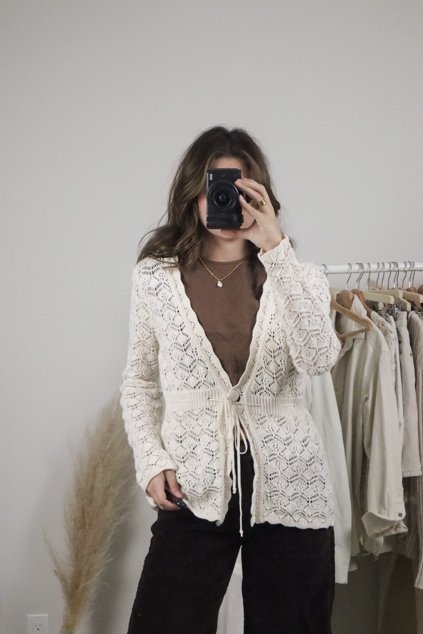 Vintage x Crochet Tie Cardigan (S)