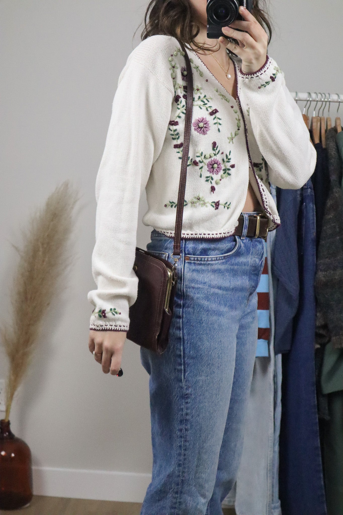 Vintage x Leather Cross-Body Purse