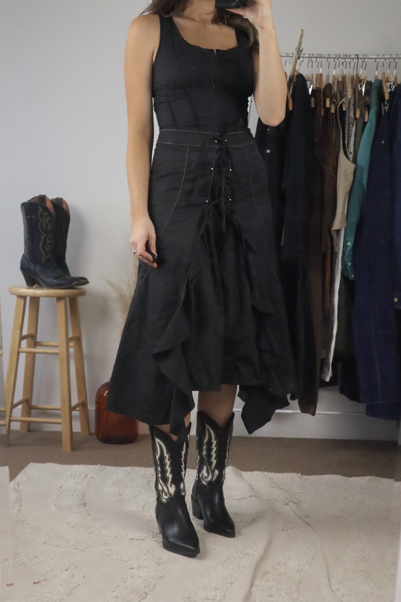 Vintage x Ruffle Midi Skirt (4)