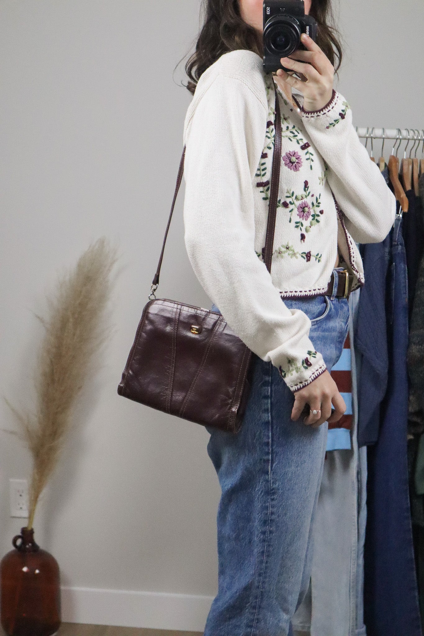 Vintage x Leather Cross-Body Purse