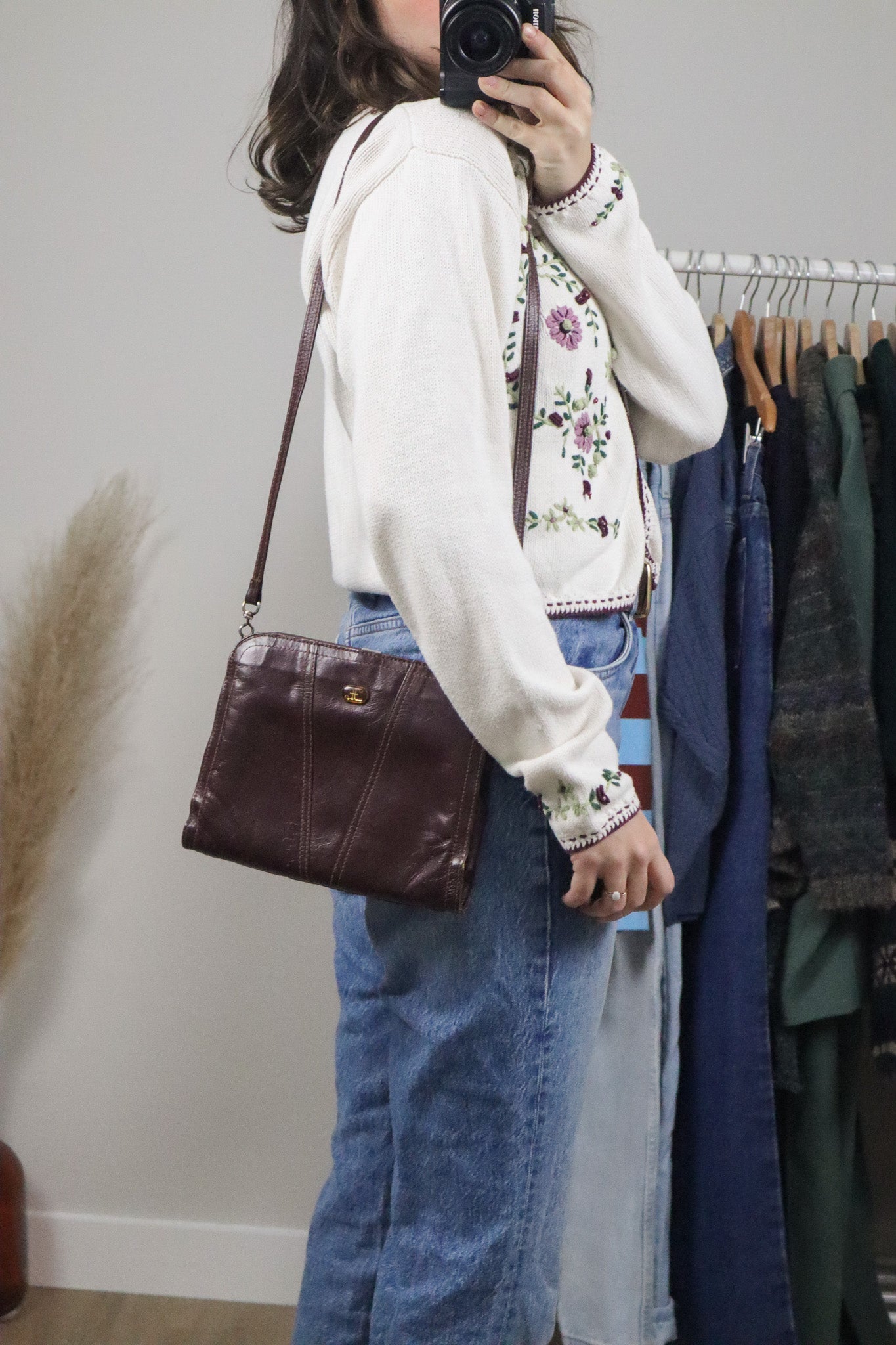 Vintage x Leather Cross-Body Purse