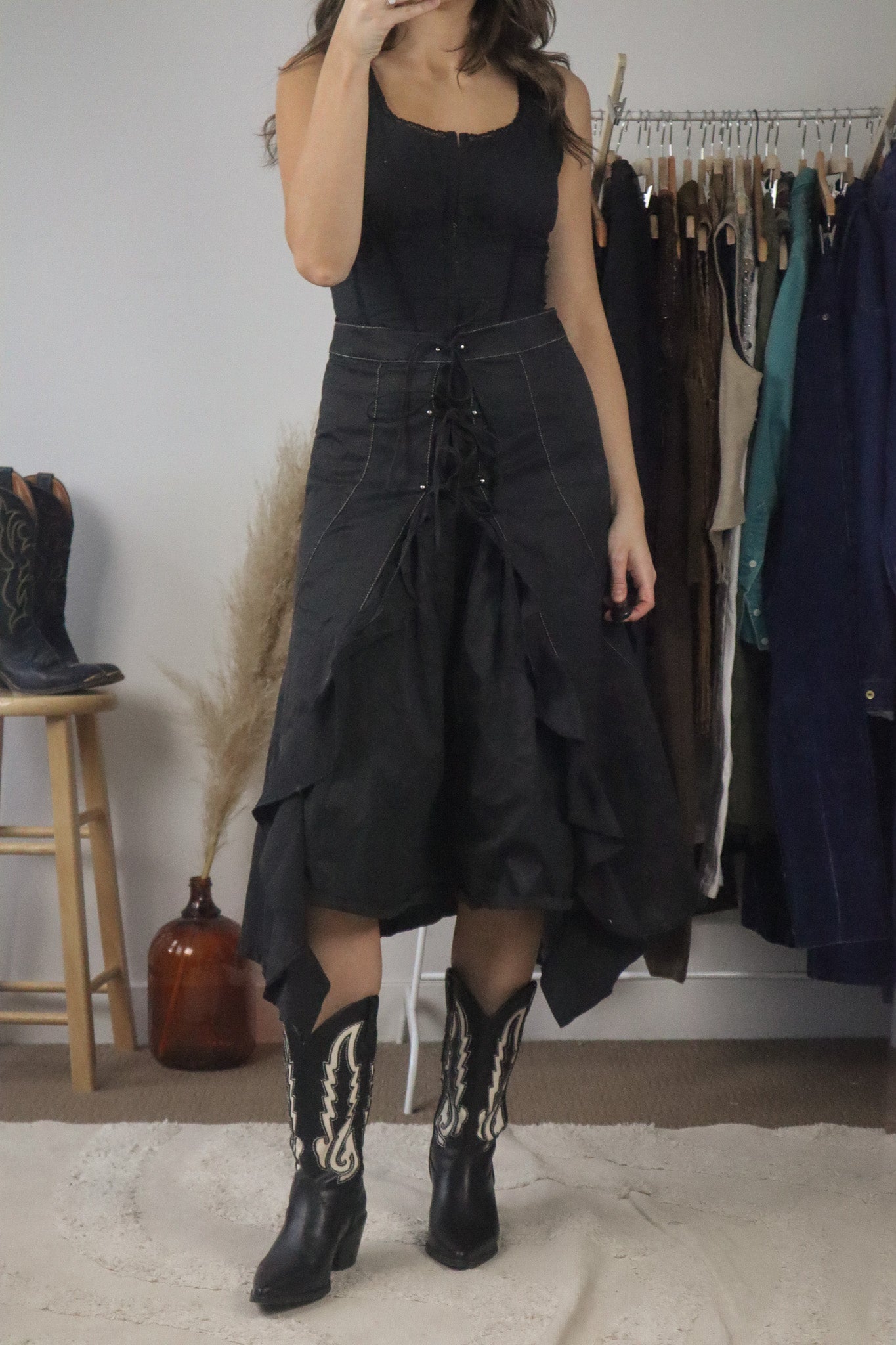 Vintage x Ruffle Midi Skirt (4)