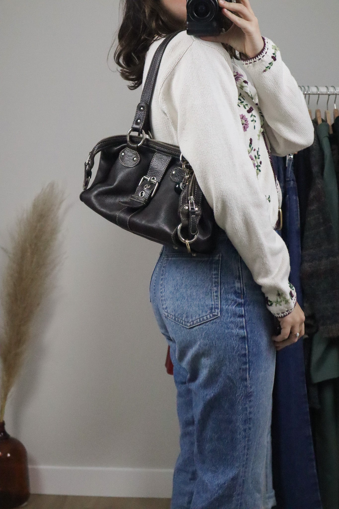 Vintage x Roots x Leather Buckle Purse