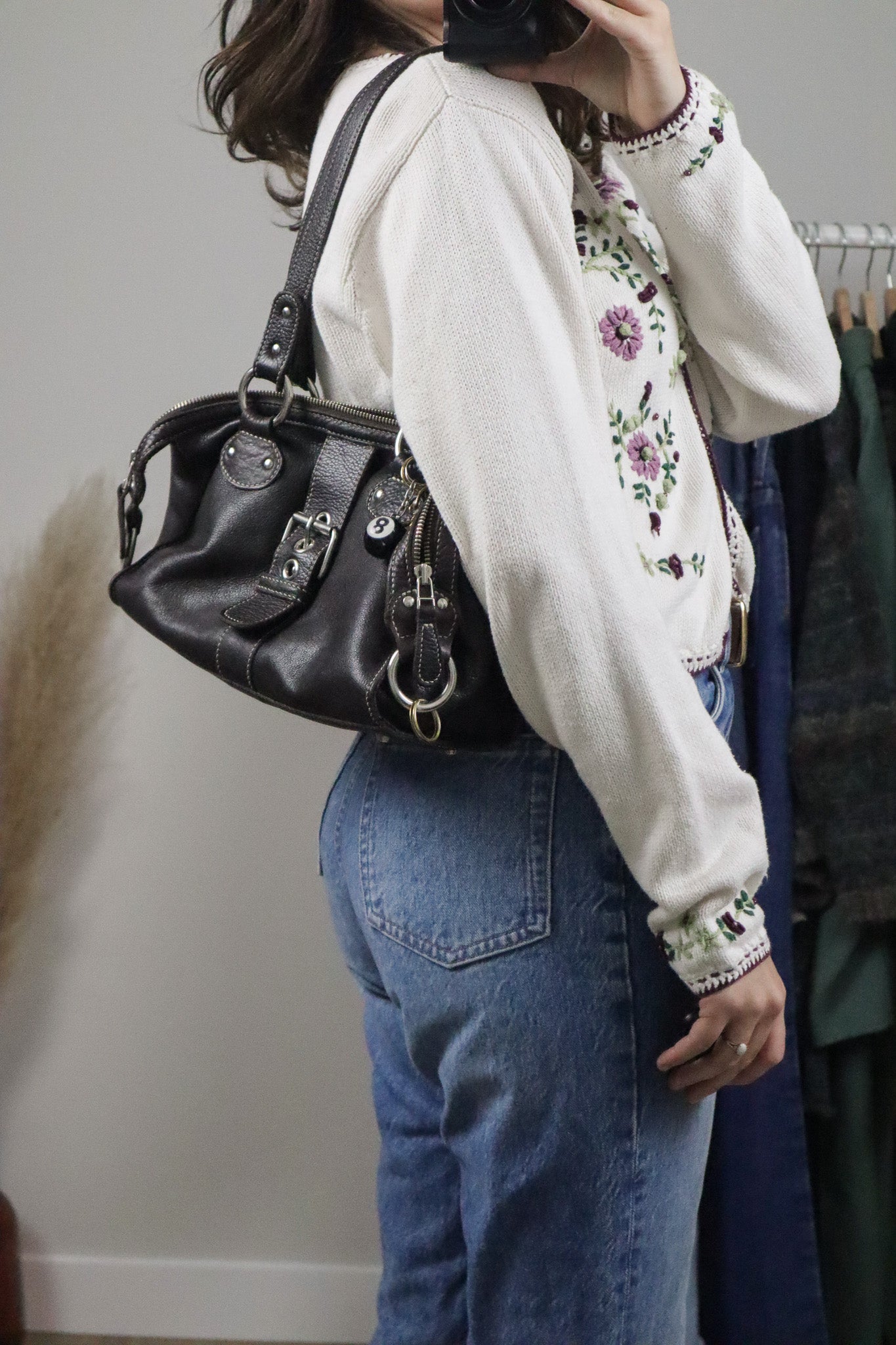 Vintage x Roots x Leather Buckle Purse