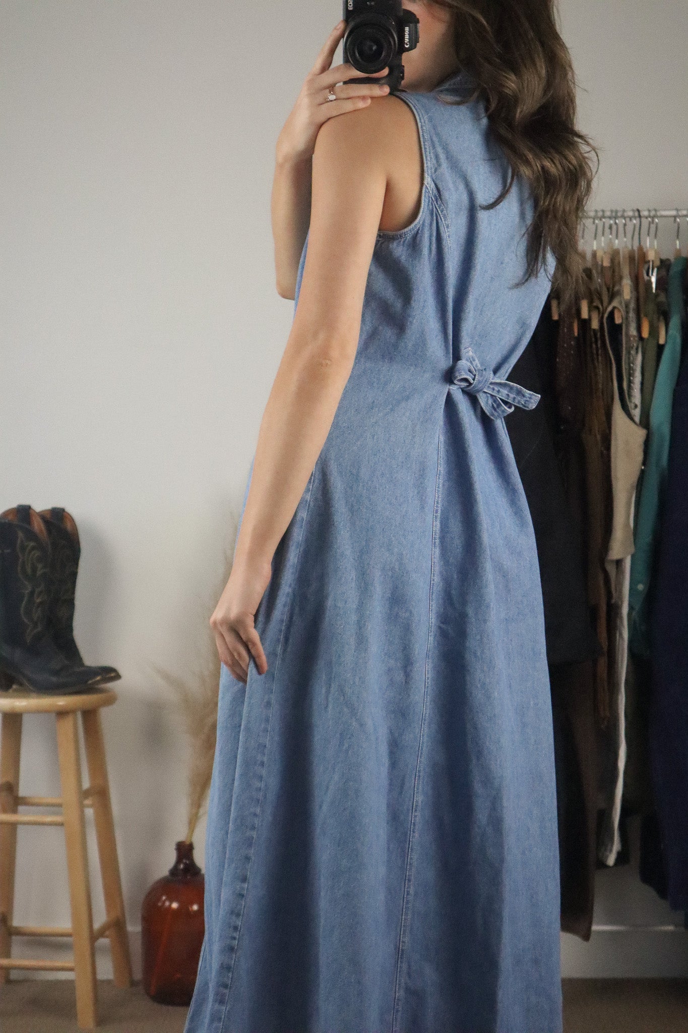 Made in Canada x Vintage x Denim Button Dress (M)