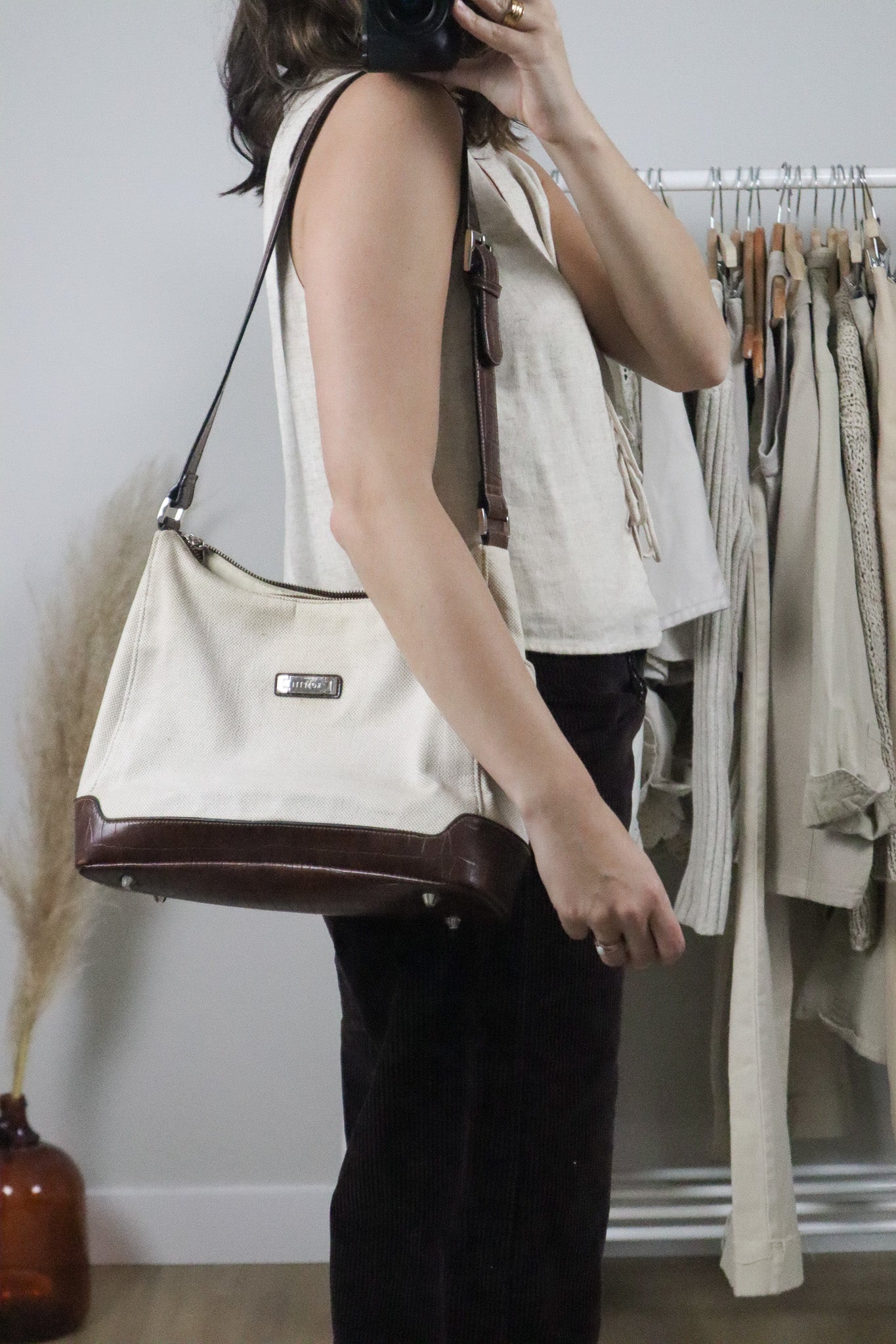 Vintage x Fabric & Faux Leather Purse