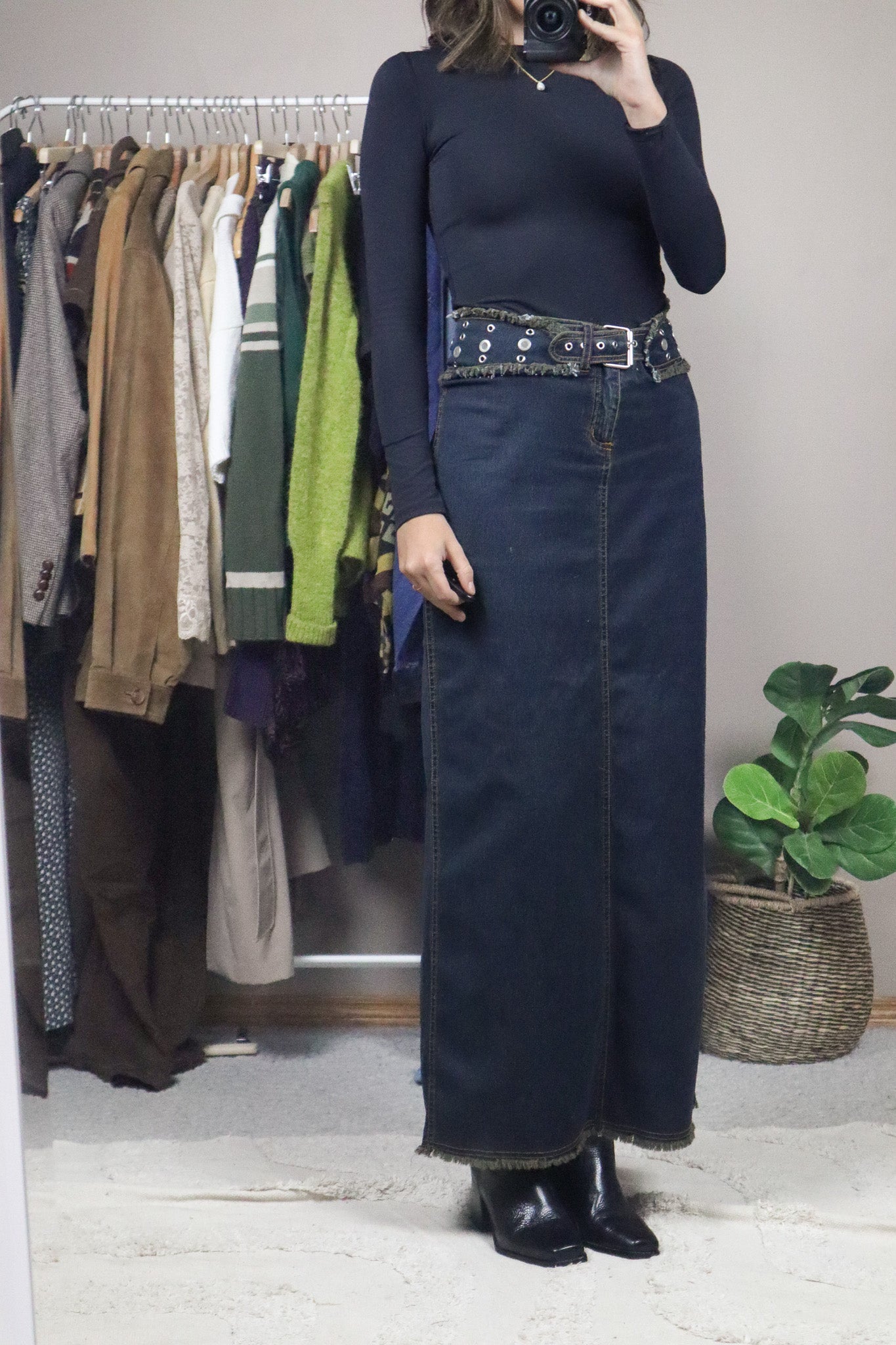 Vintage x Denim Belted Skirt (31)