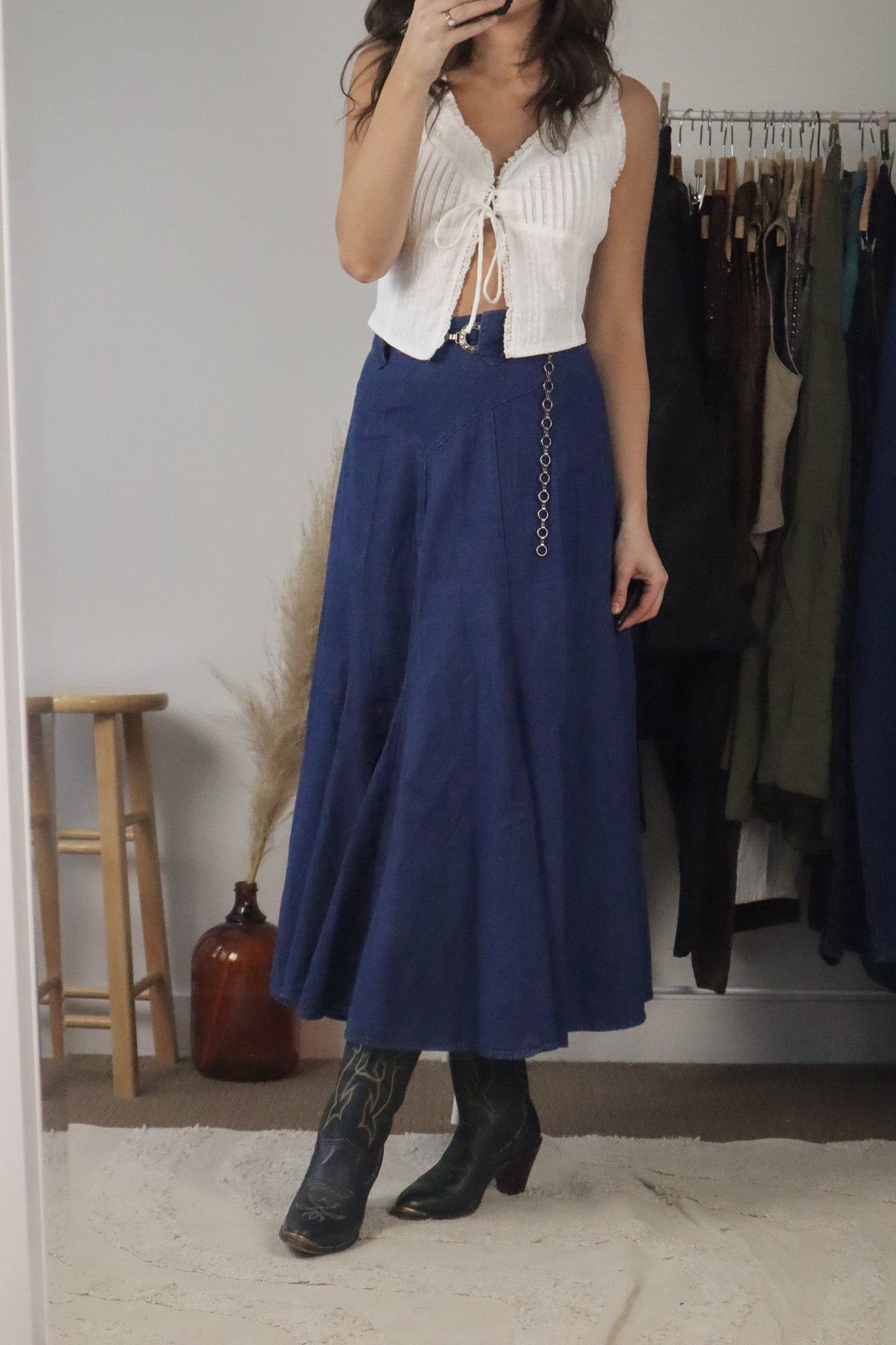 Made in USA x Vintage x Denim Maxi Skirt (2/4)