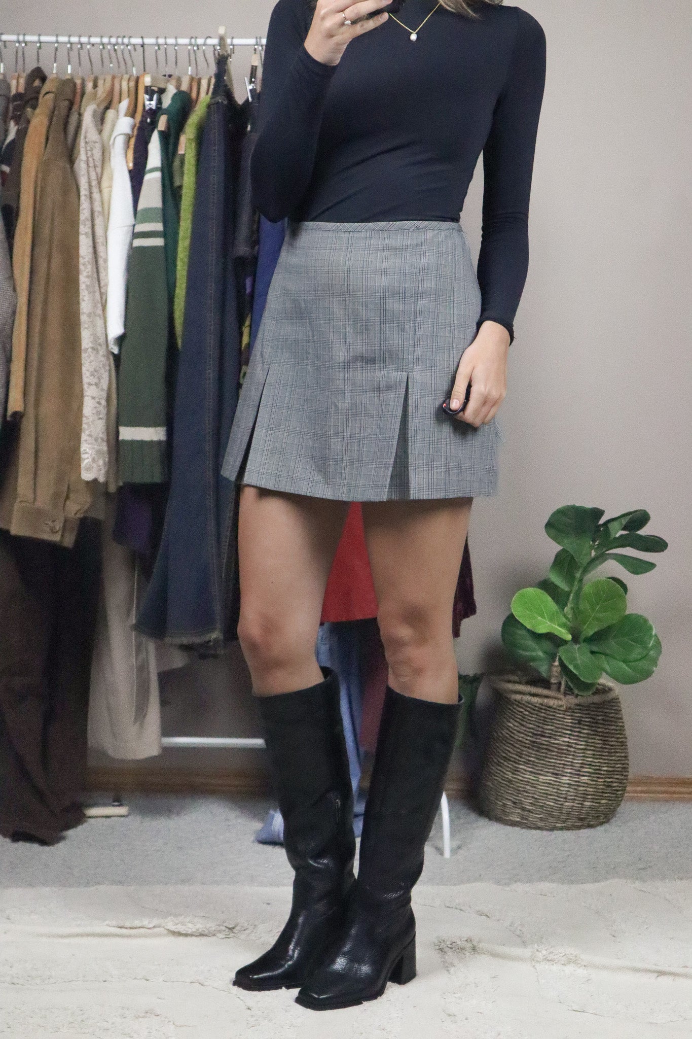 Made in Canada x Vintage x Plaid Mini Skirt (L)