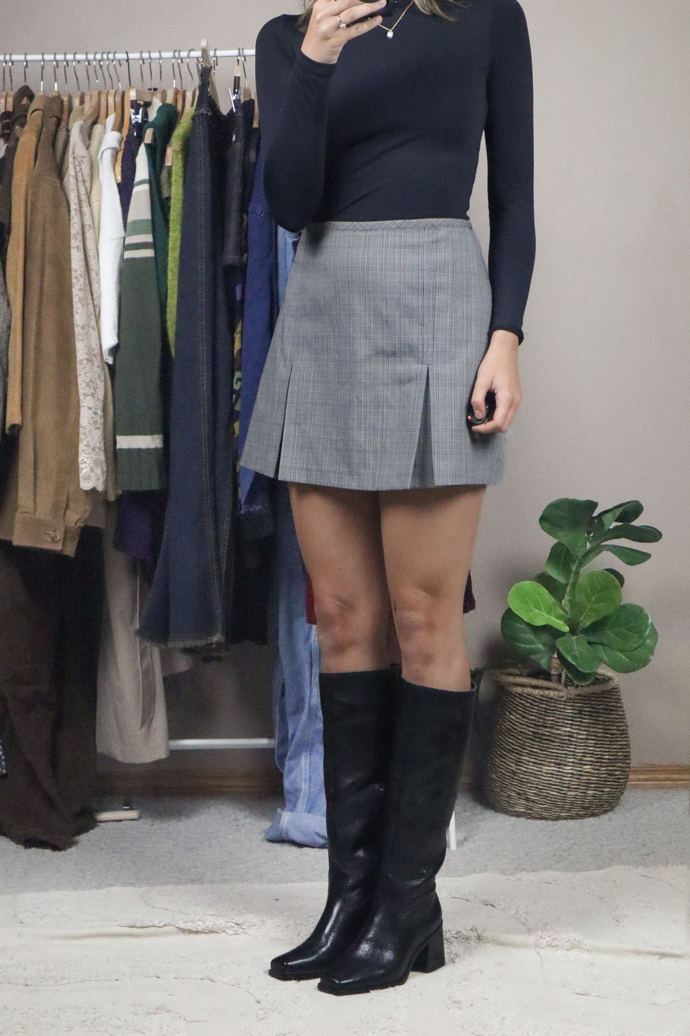 Made in Canada x Vintage x Plaid Mini Skirt (L)